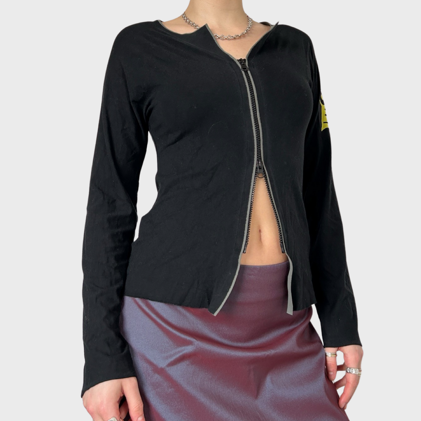 Cop Copine double zip long sleeve top