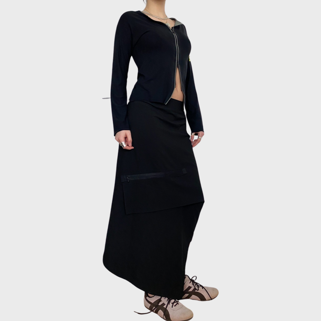Cop Copine black asymmetric skirt