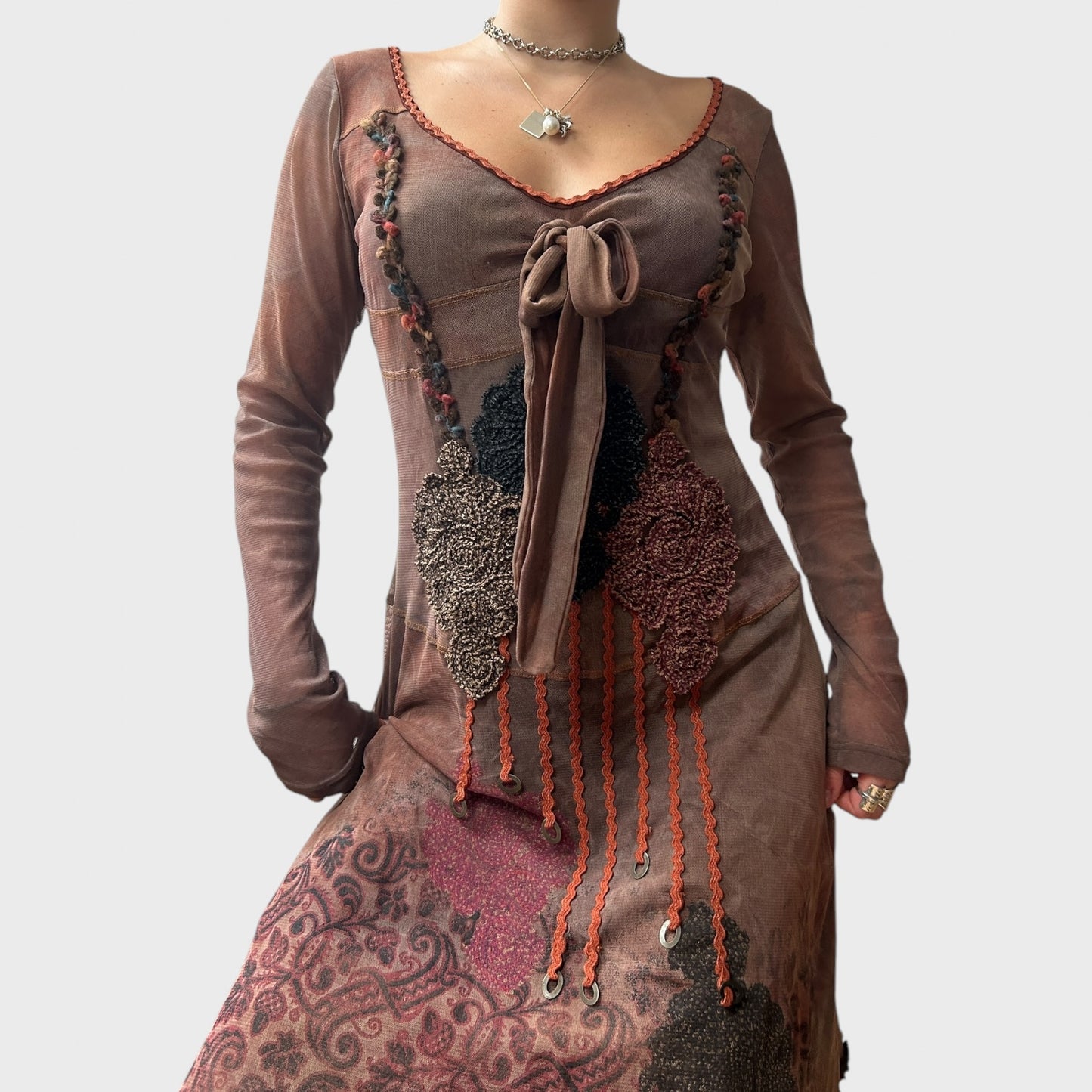 Save the Queen Double Layered Mesh Midi Dress
