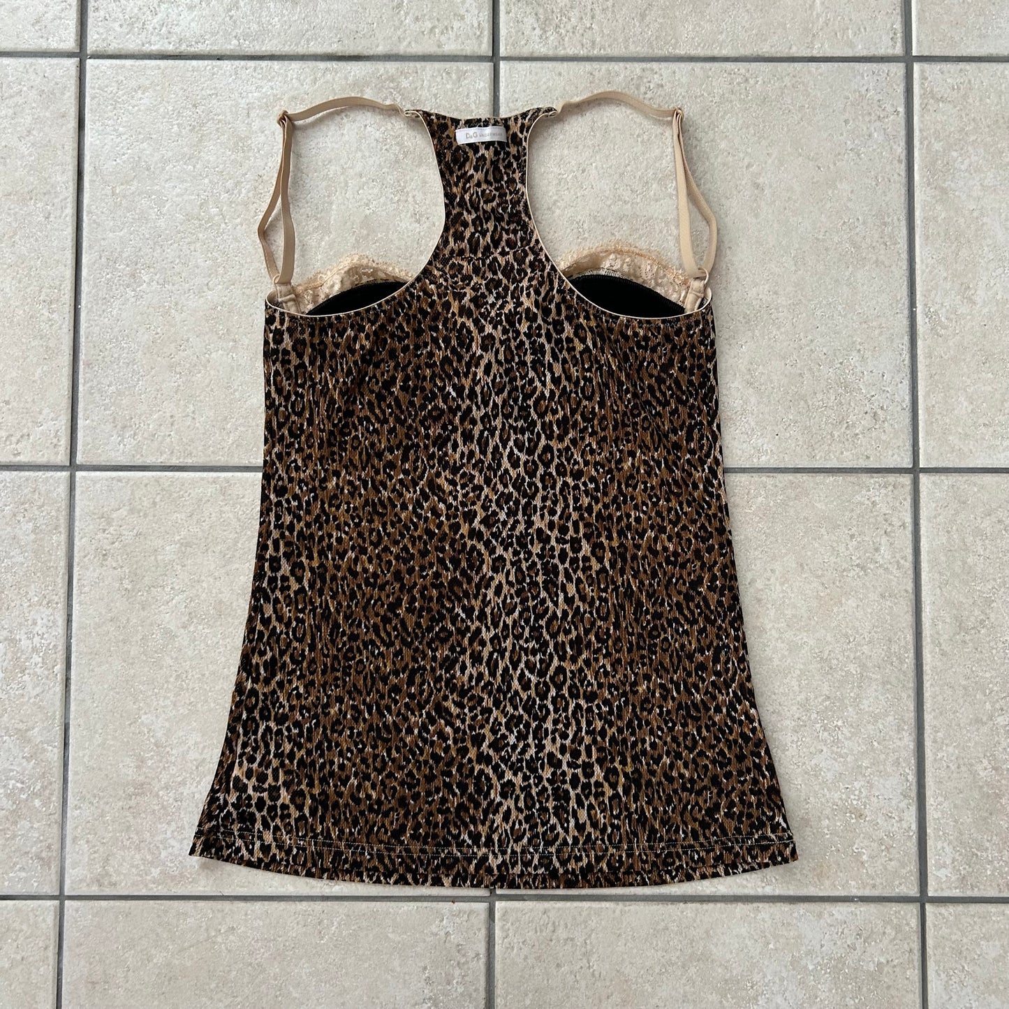 Dolce & Gabbana Leopard Print Mesh Top