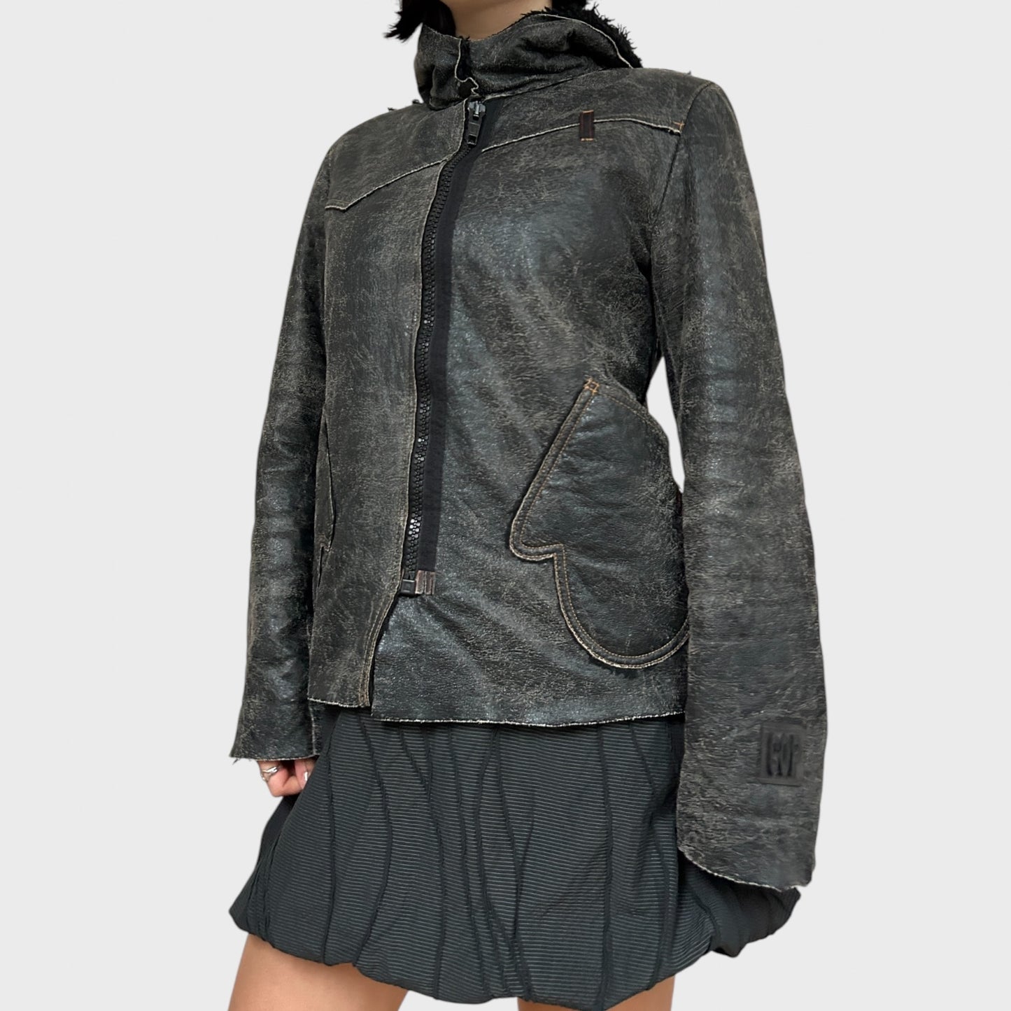 Vintage Cop Copine Leather Look Jacket