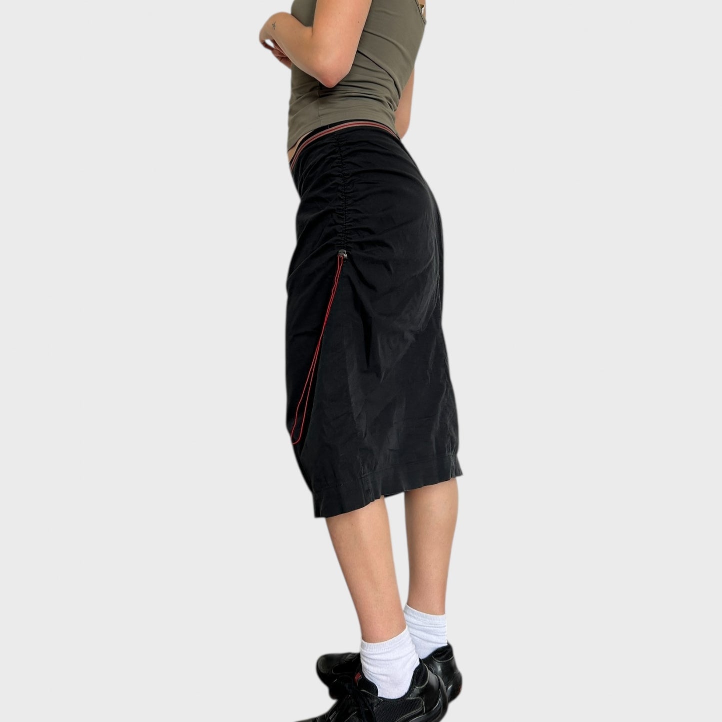 Cop Copine Black Ruched Midi Skirt - Size M