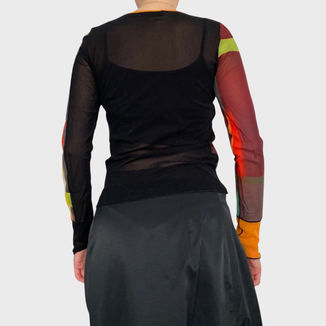 Cop Copine futuristic cyber mesh top