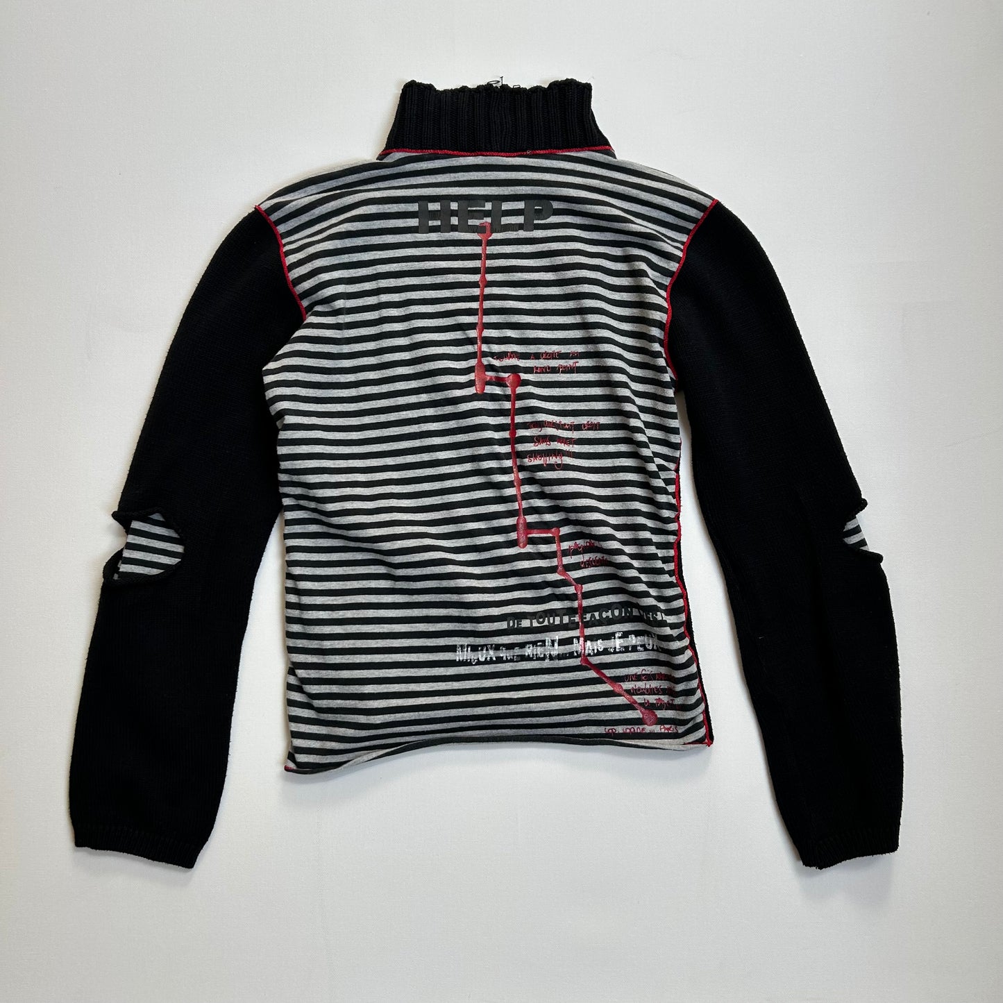 Vintage Cop Copine Bi-Material High Neck Jumper
