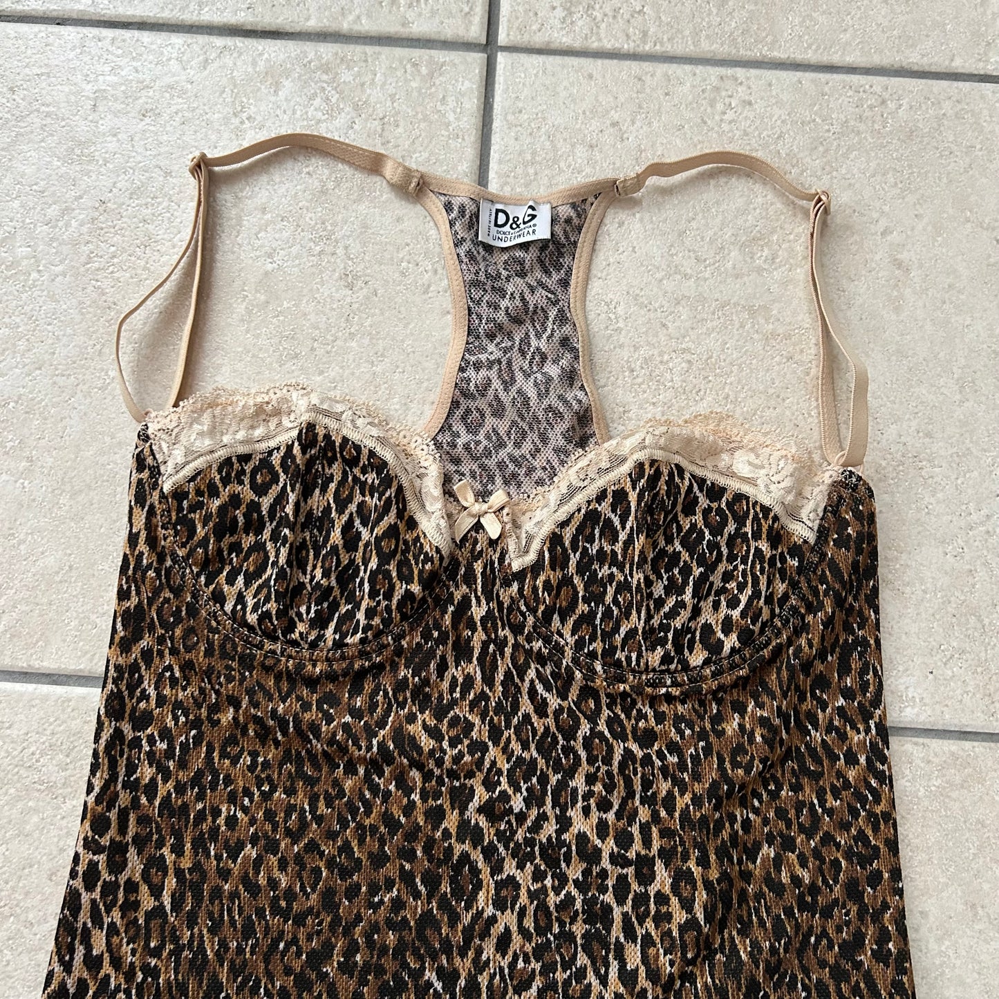 Dolce & Gabbana Leopard Print Mesh Top