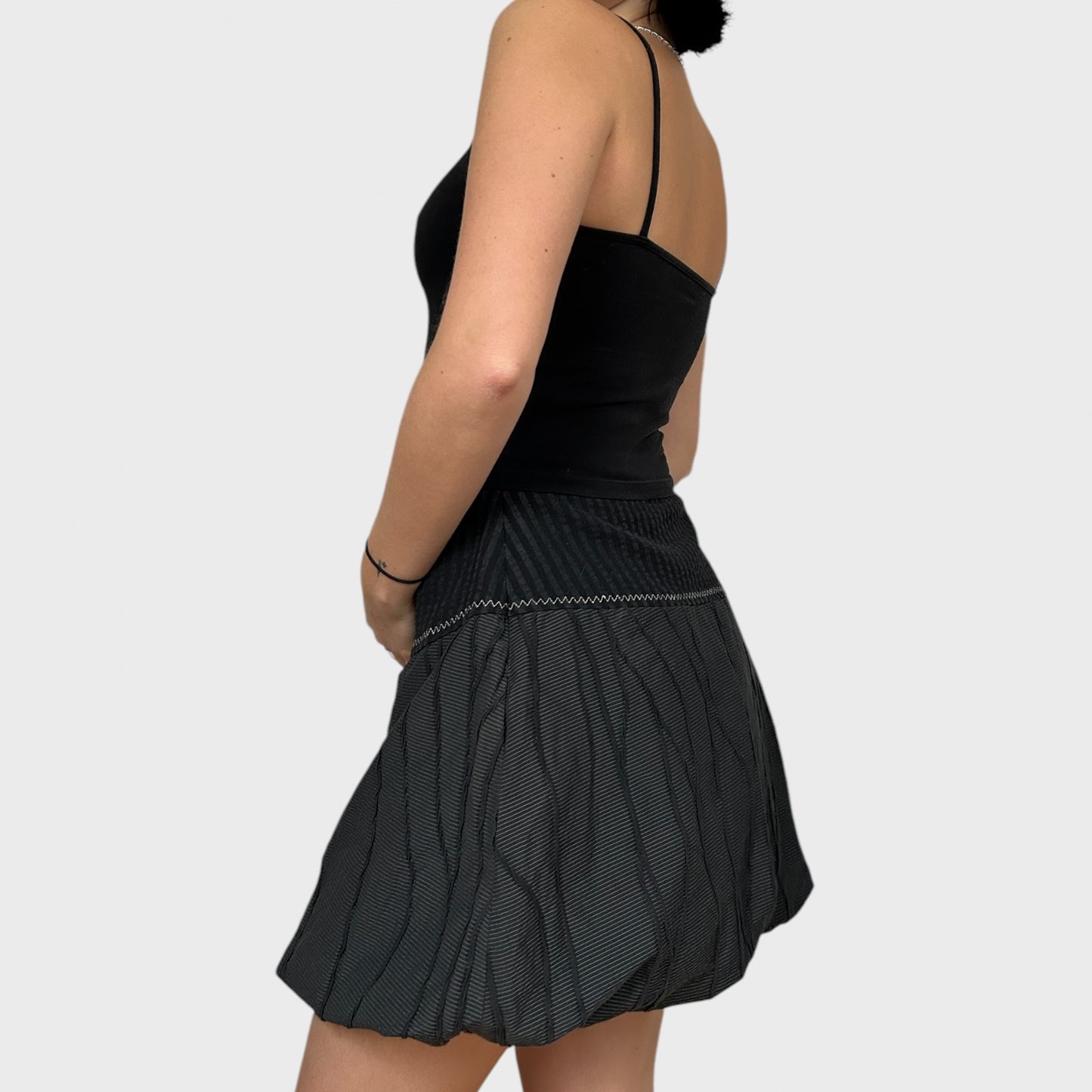 Grey Archival Bubble Mini Skirt