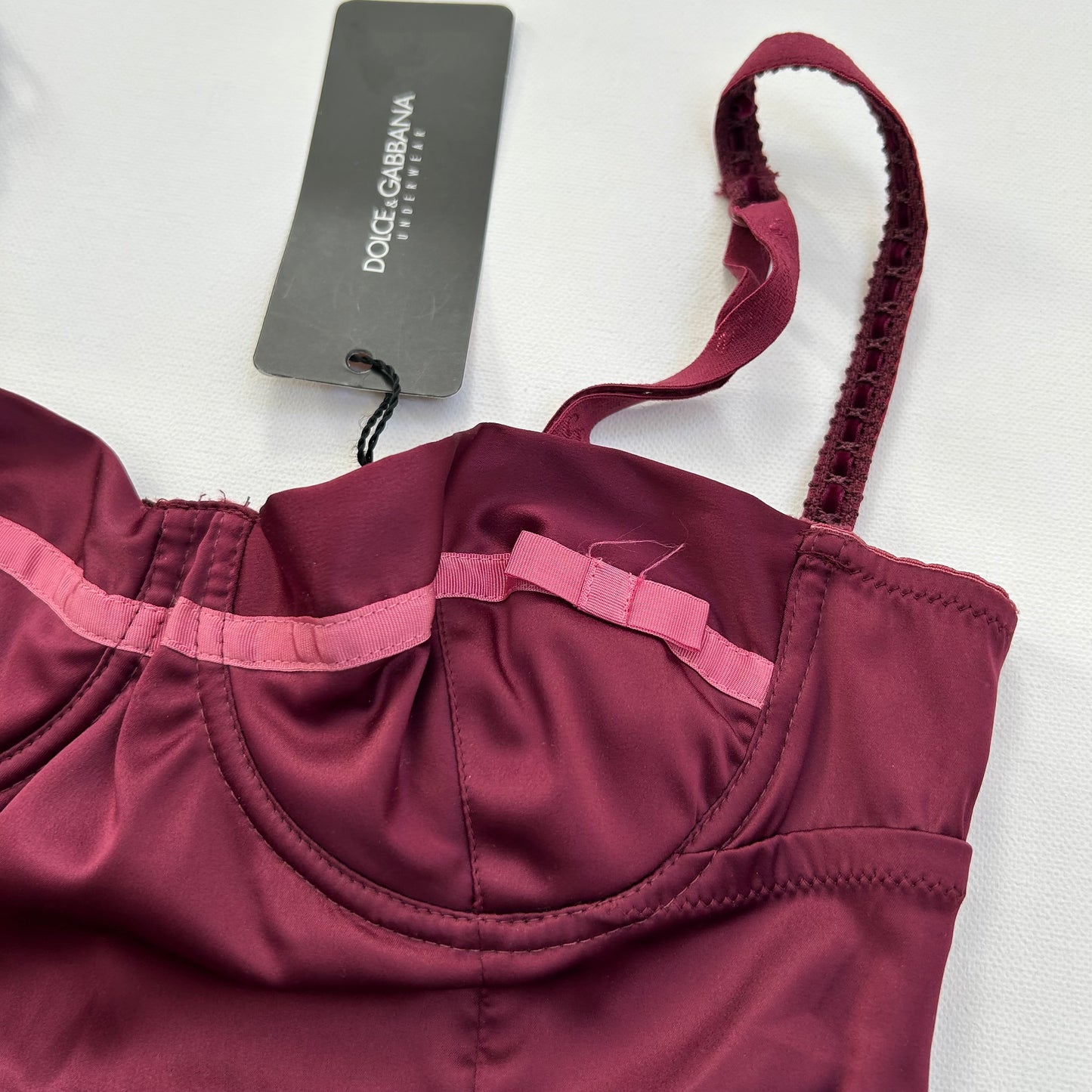 Dolce & Gabbana Burgundy Corset Top
