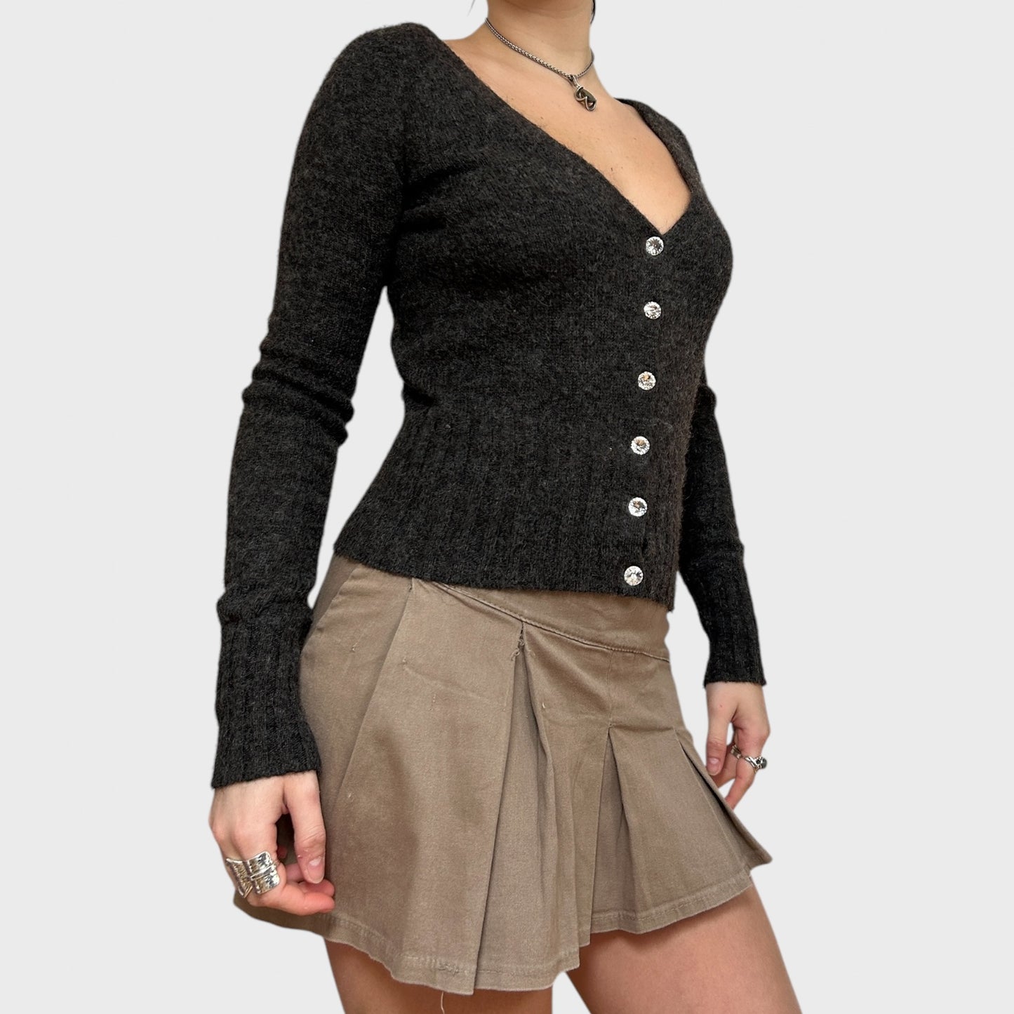 Dolce & Gabbana Brown Button Cardigan
