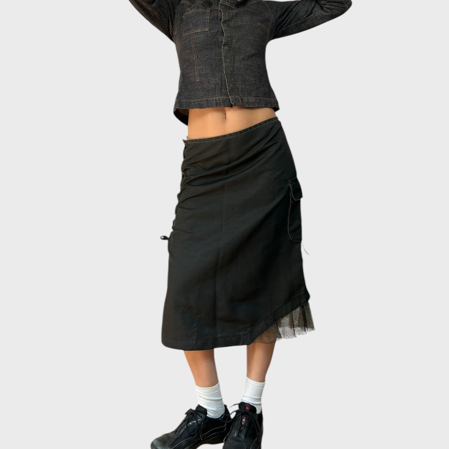 Cop Copine Lace-Up Midi Skirt