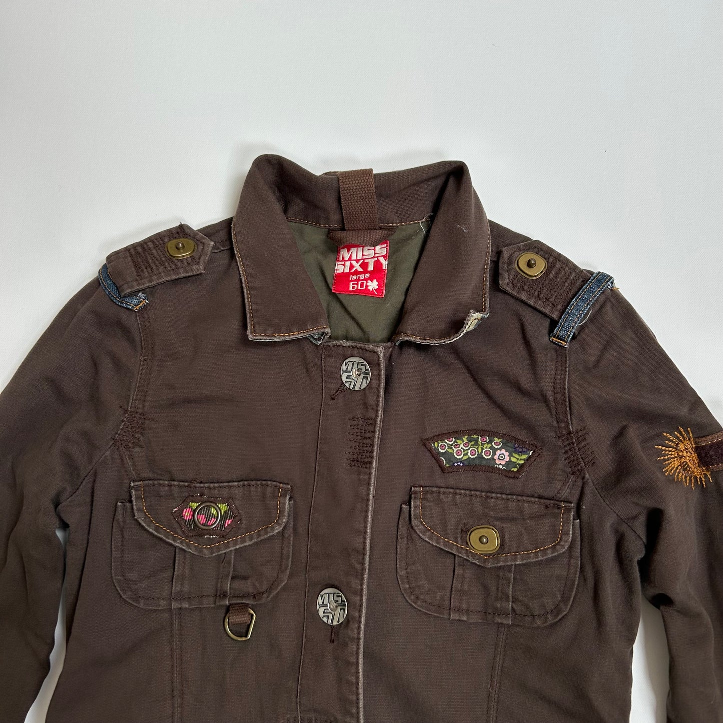 Vintage Brown Miss Sixty Utility Bomber Jacket