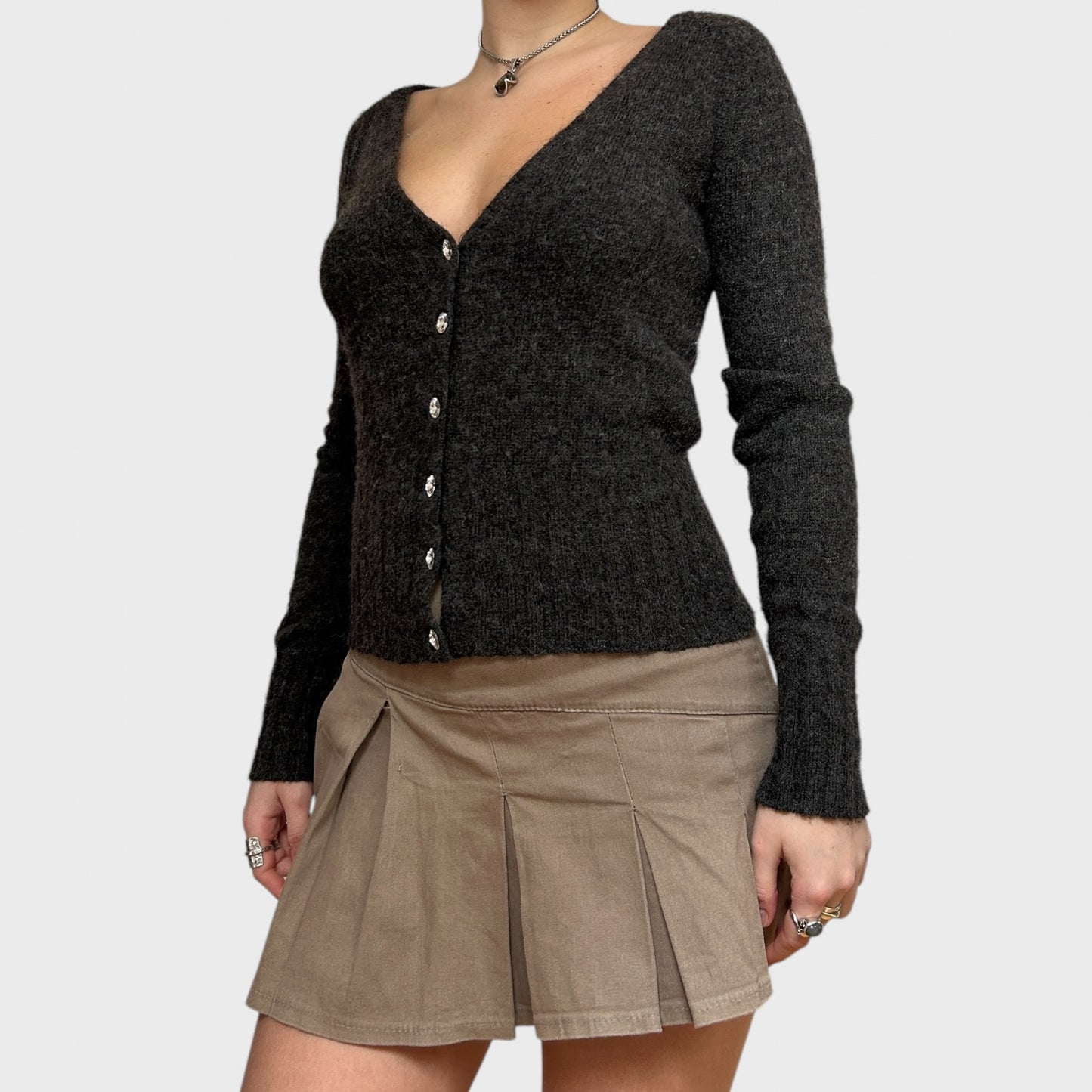 Dolce & Gabbana Brown Button Cardigan