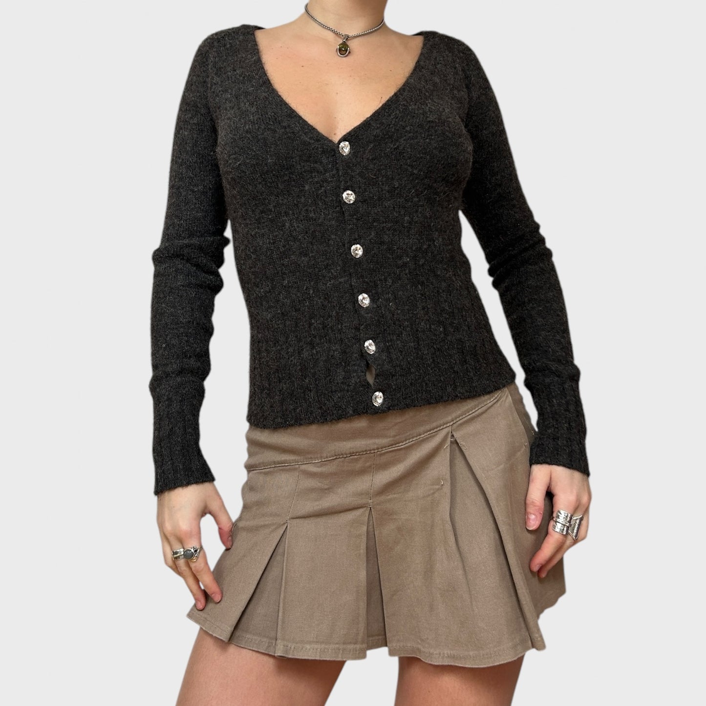Dolce & Gabbana Brown Button Cardigan