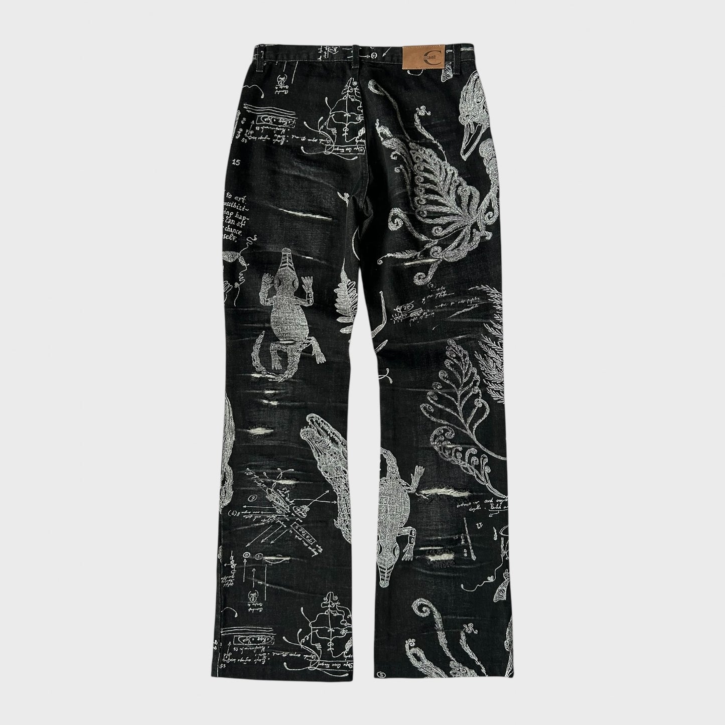 Cavalli Graphic Print Distressed Jeans - S