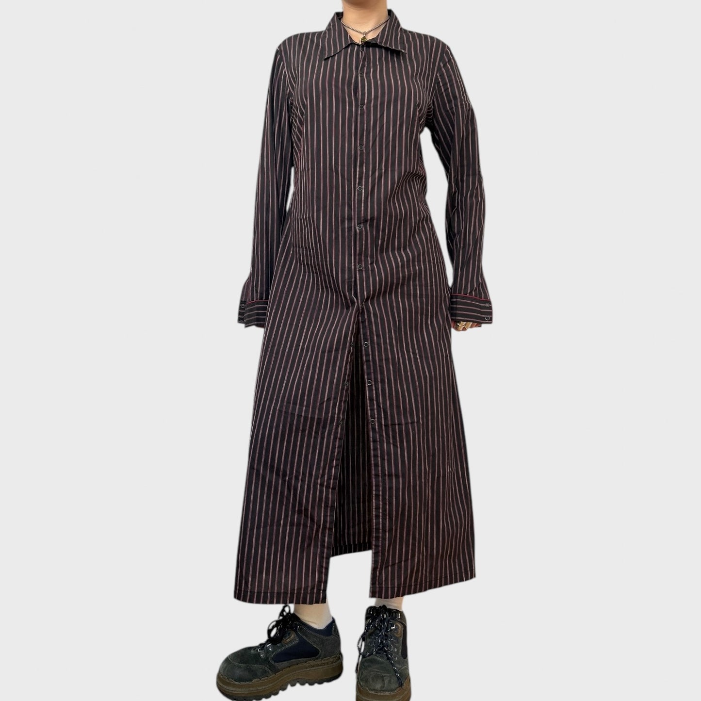 Cop Copine Striped Shirt Maxi Dress