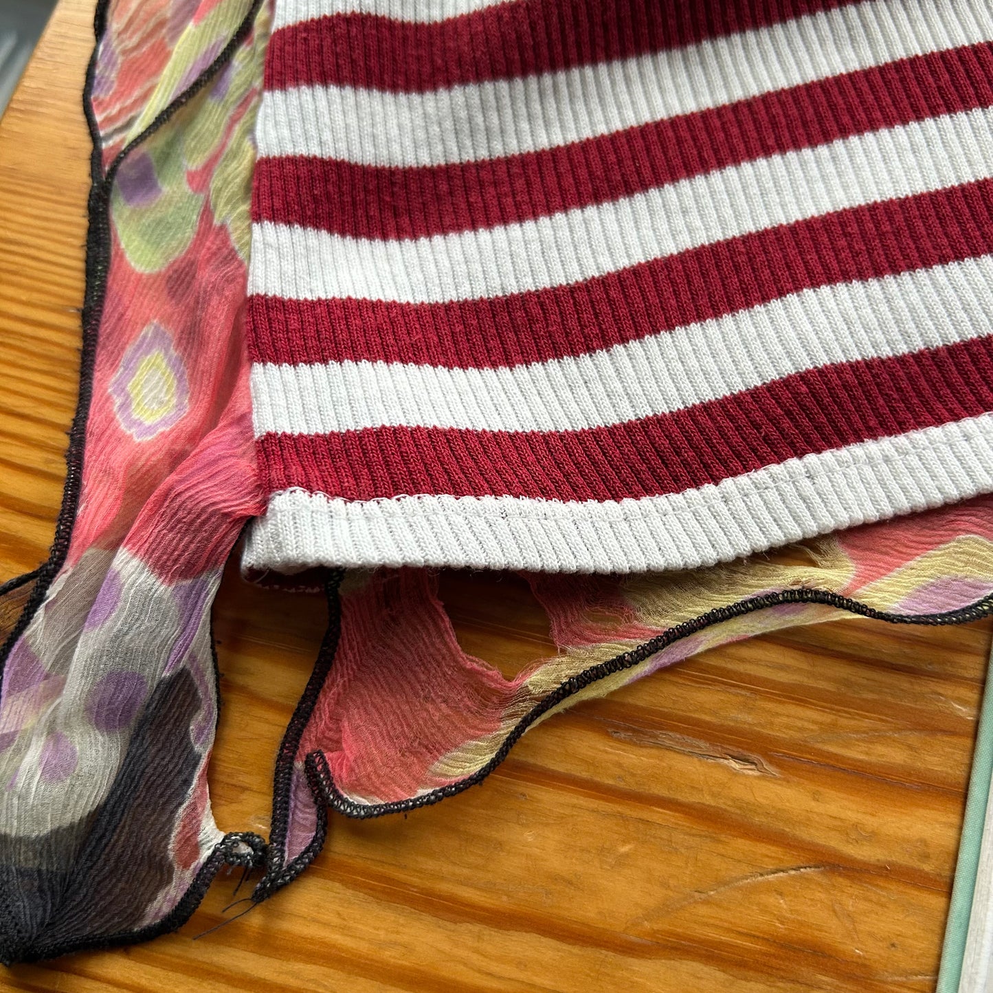 Vintage Striped Silk Trim Cami - M