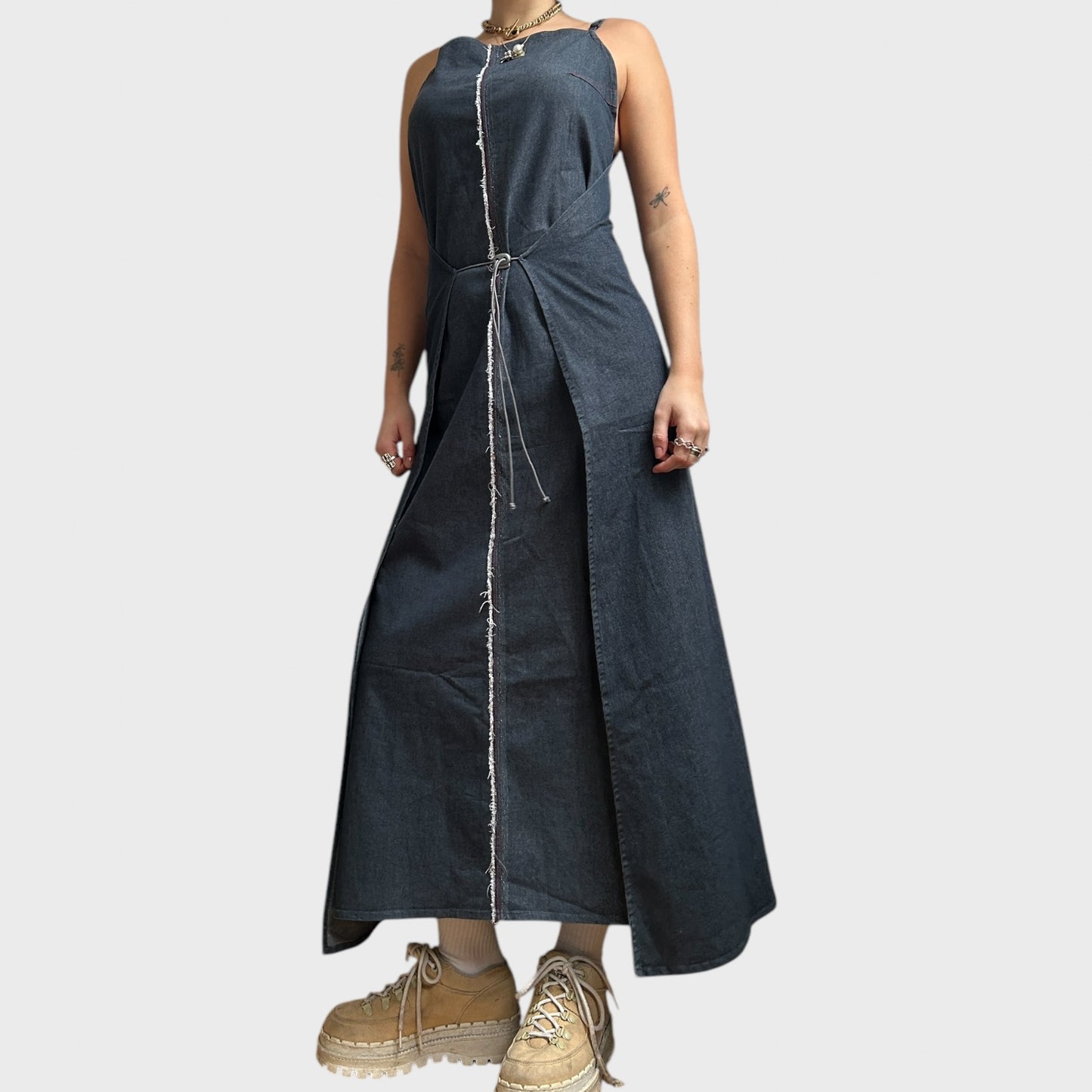 Cop Copine Denim Wrap-Around Maxi Dress