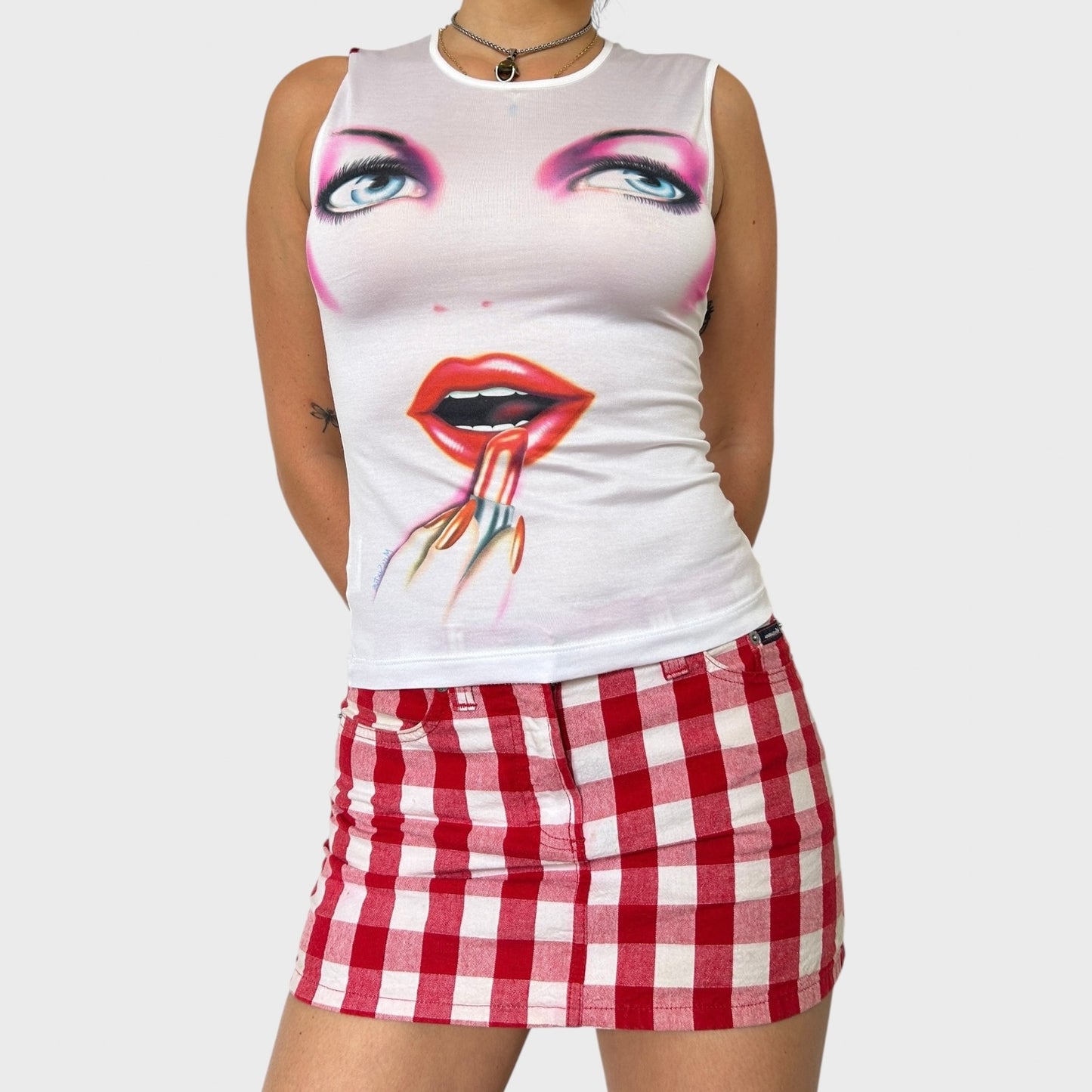 Miss Sixty Graphic Face Tank - Size XS-S