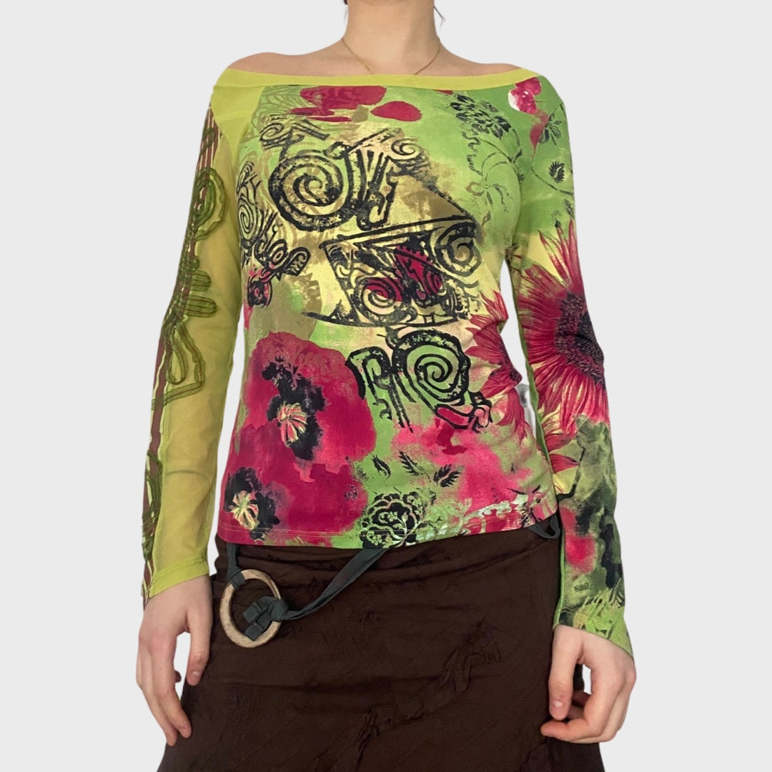 Save the Queen green bi-material top