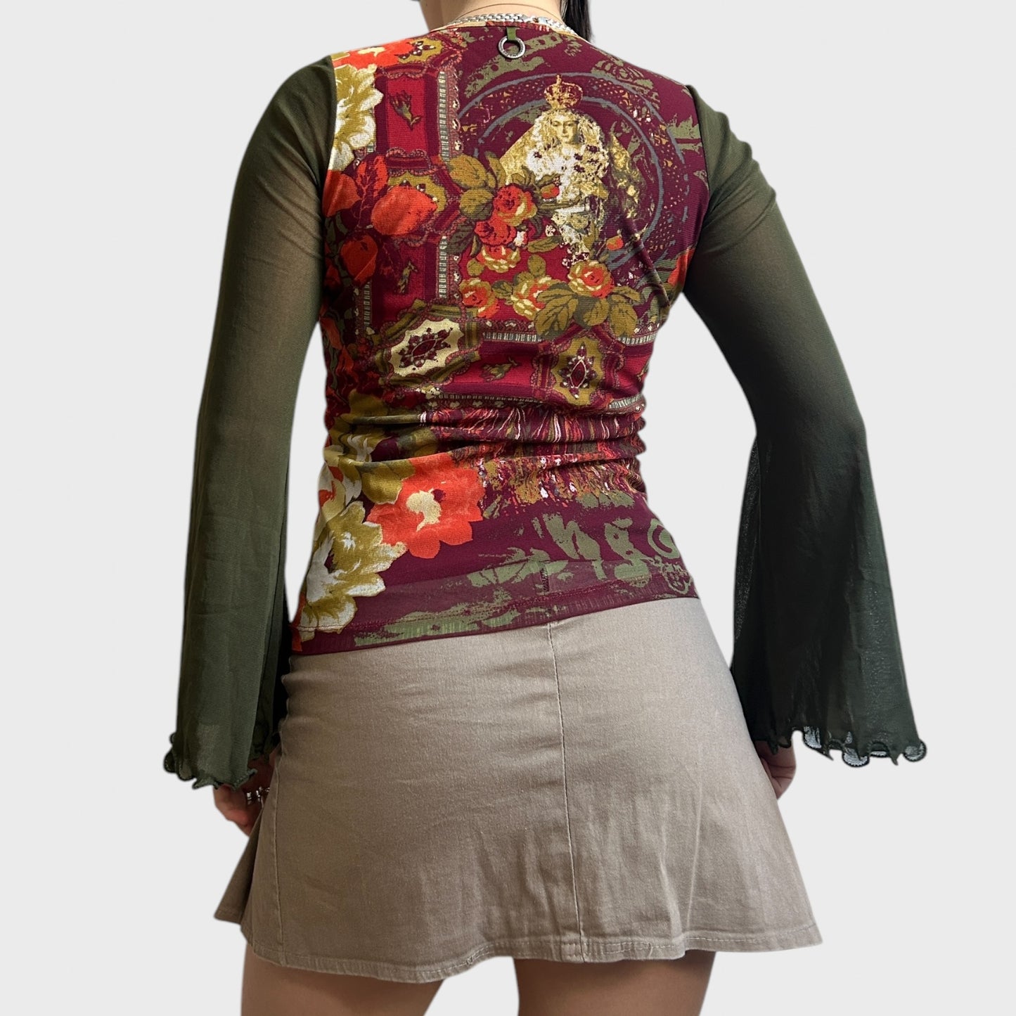 Save the Queen Graphic Mesh Top