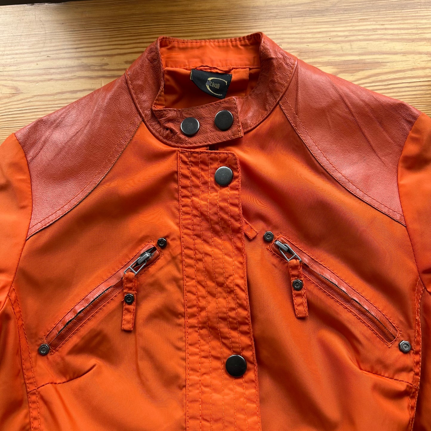 Roberto Cavalli Orange Zip Up Jacket - S