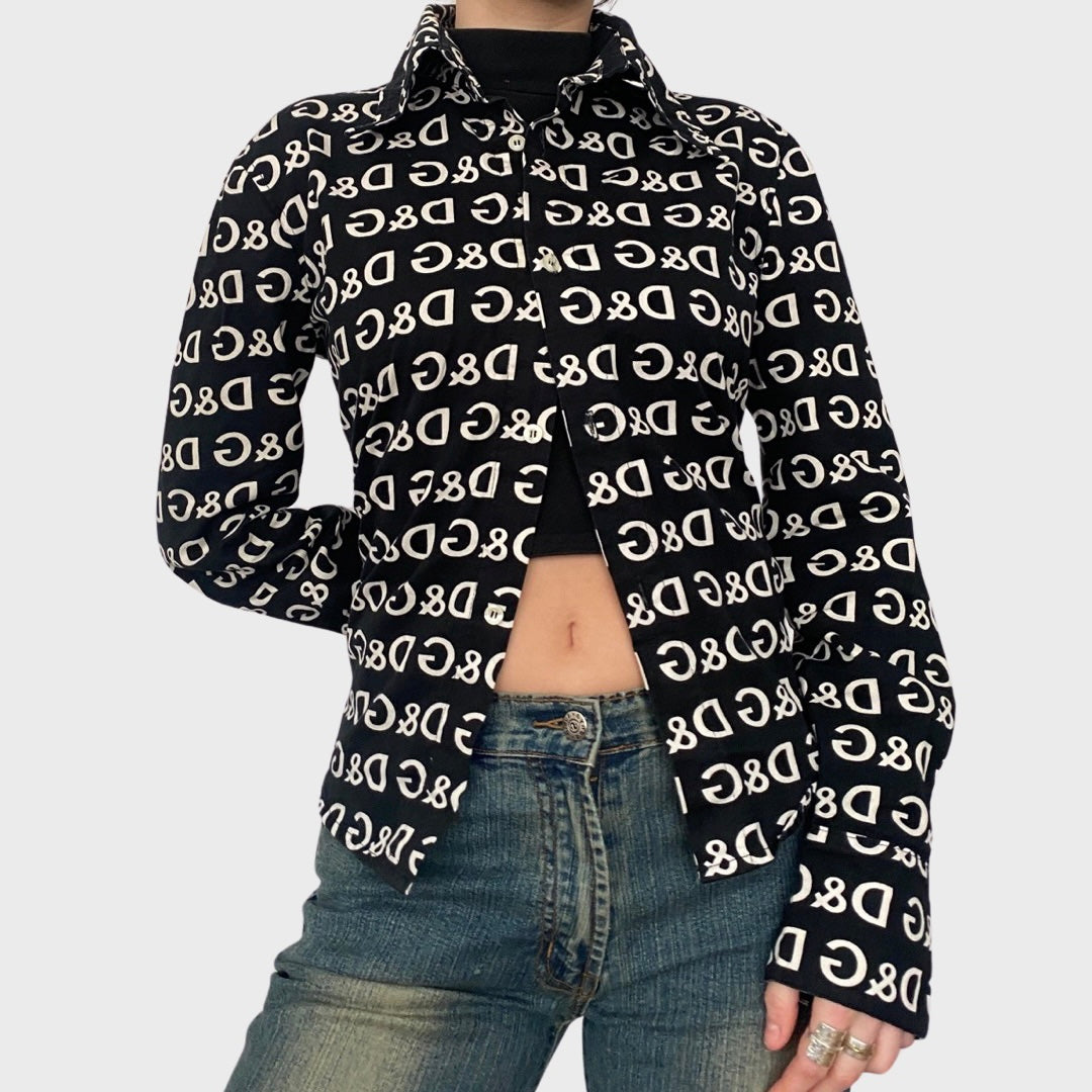 D&G monogram logo button up shirt