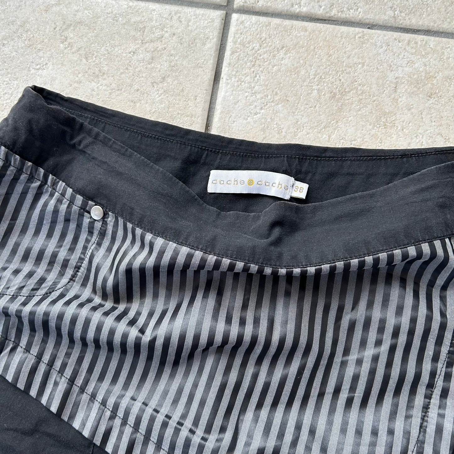 Black layered mini skirt