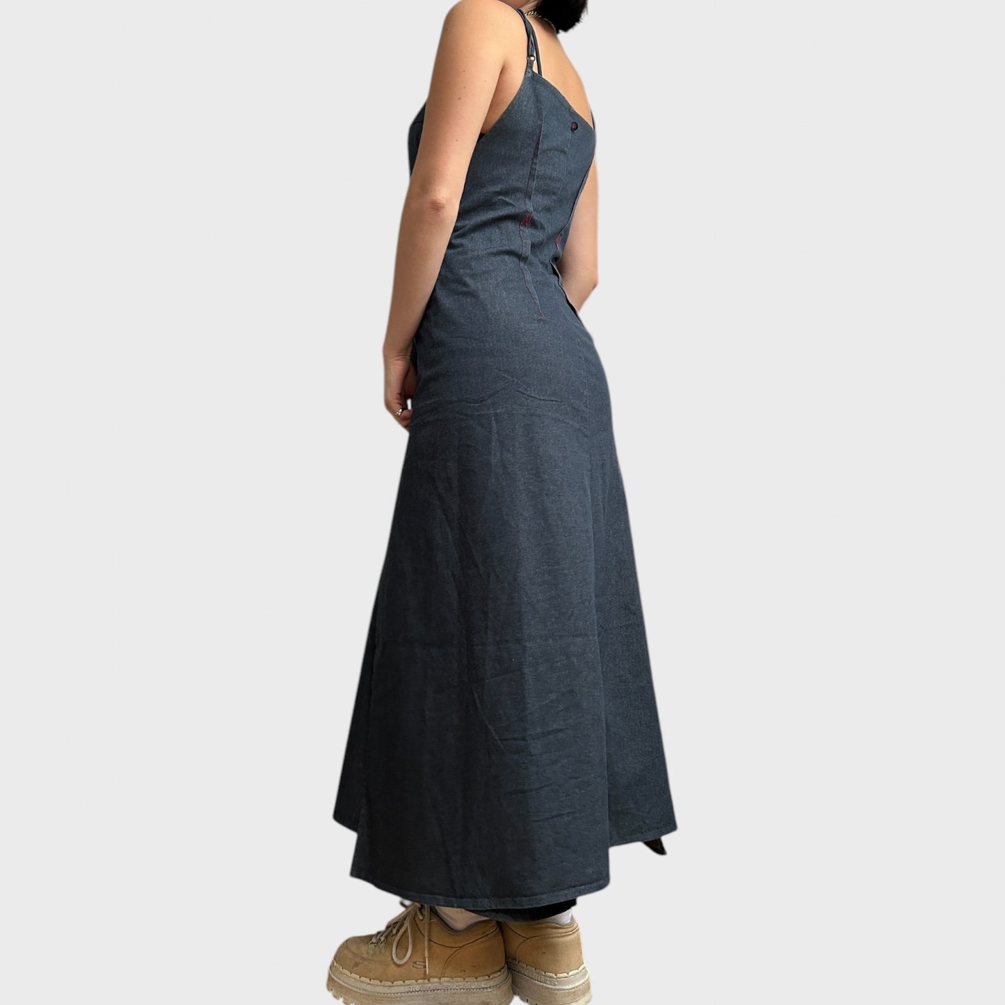 Cop Copine Denim Wrap-Around Maxi Dress