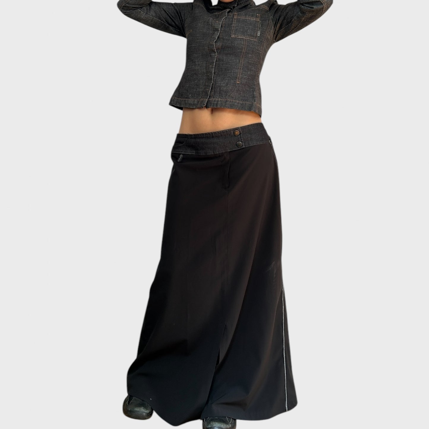 Cop Copine Bi-Material Maxi Skirt