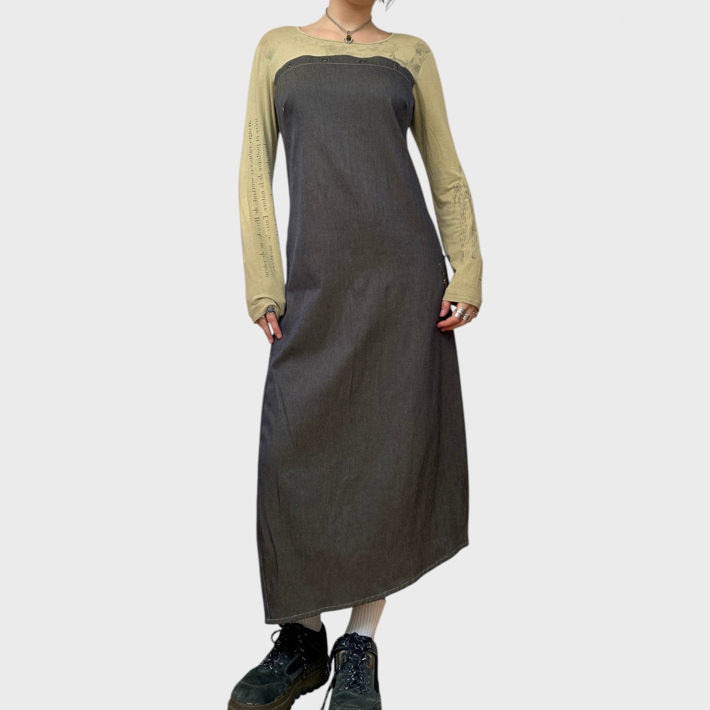 Cop Copine Long-Sleeved Denim Maxi Dress