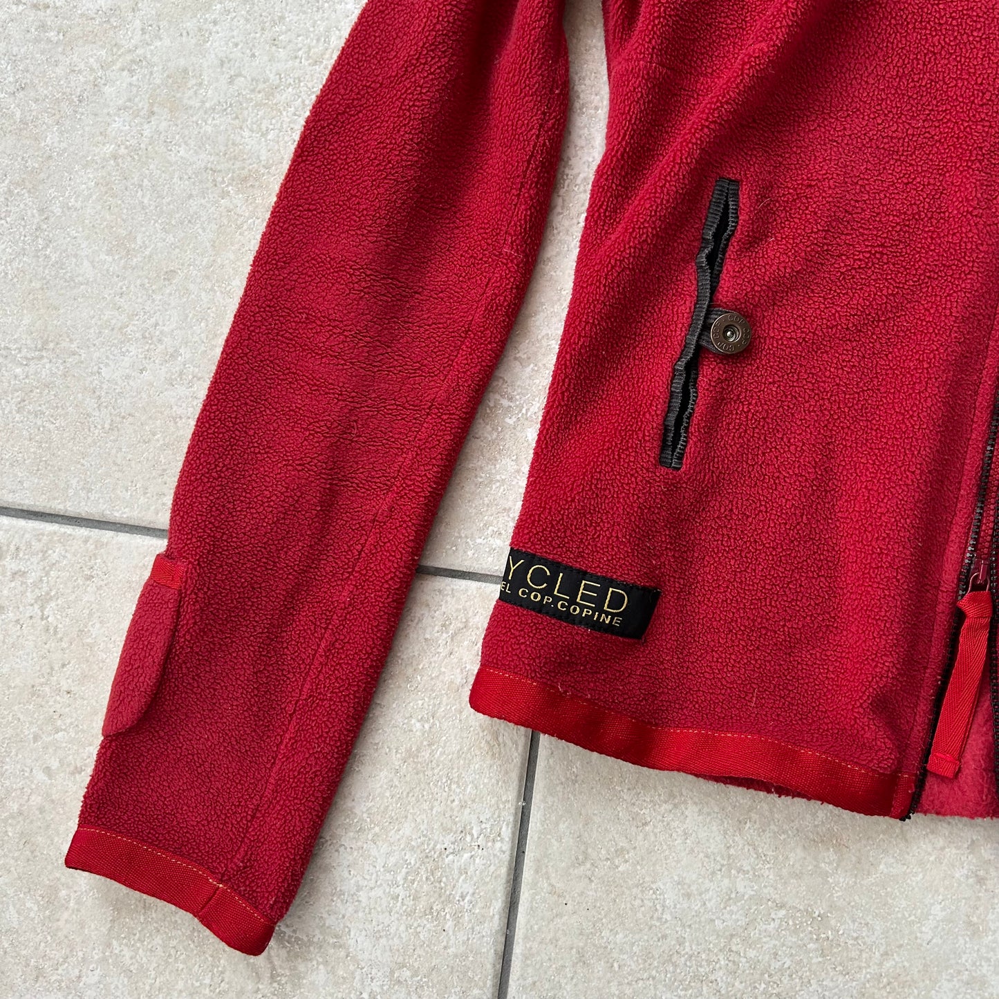 Vintage Red Cop Copine Double Zip Fleece