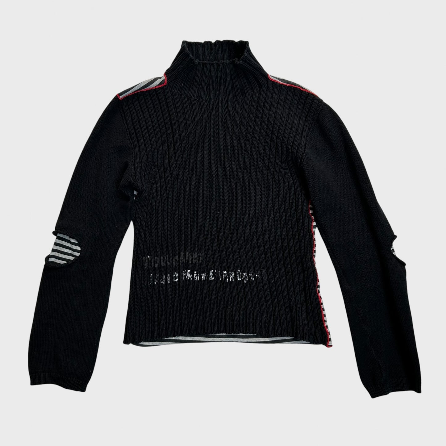 Vintage Cop Copine Bi-Material High Neck Jumper