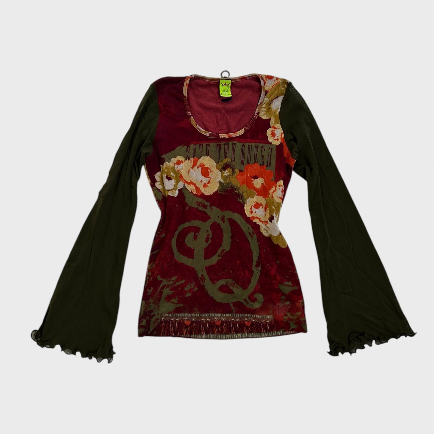 Save the Queen Graphic Mesh Top