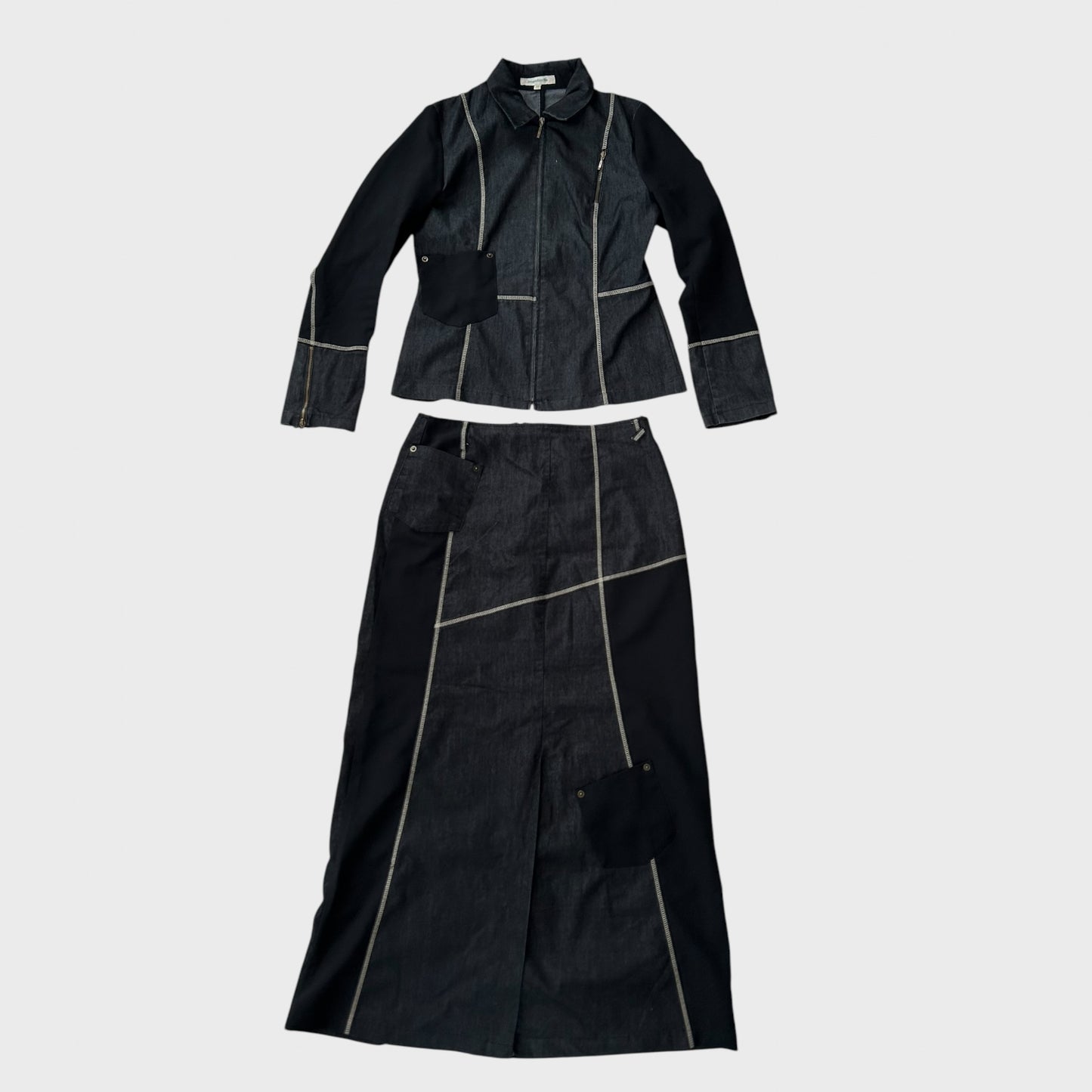Vintage Two-Piece Set – Jacket & Maxi Skirt