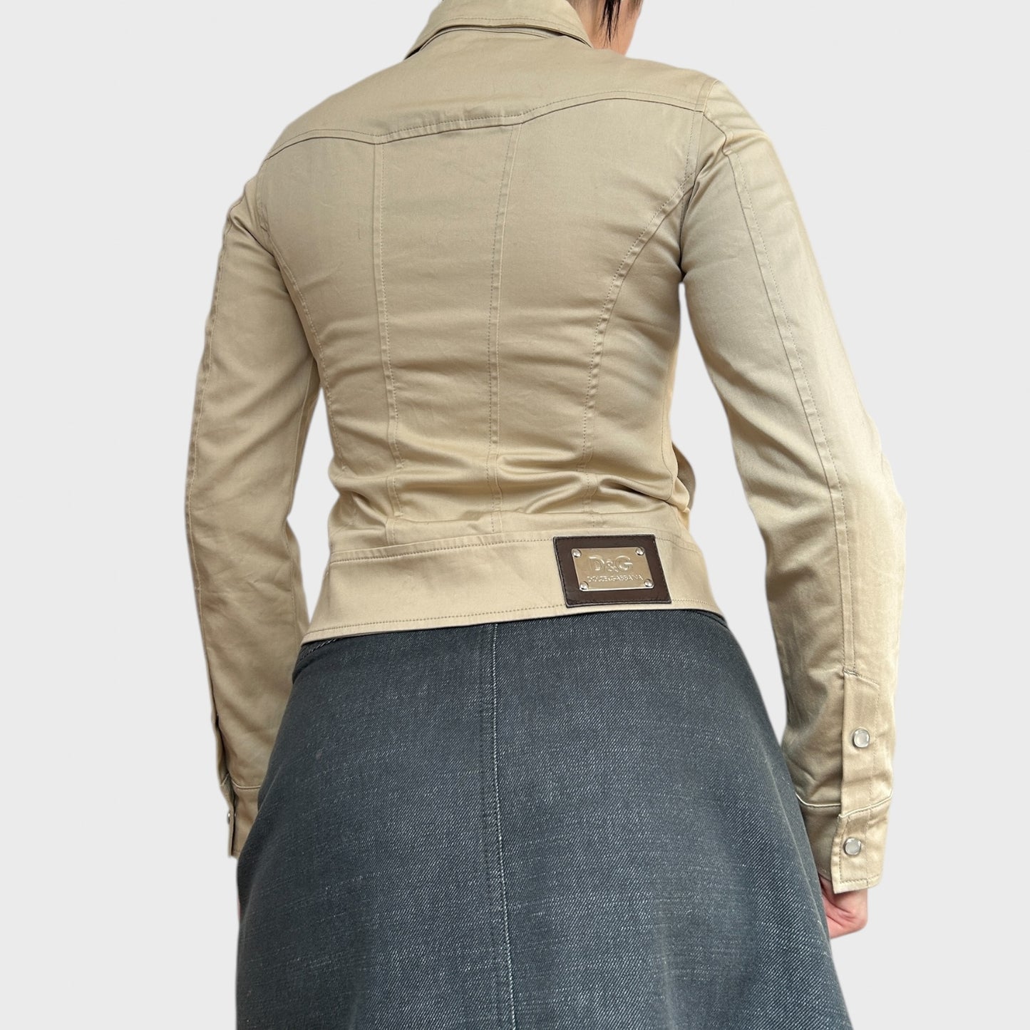Dolce & Gabbana Zip-Up Cream Jacket