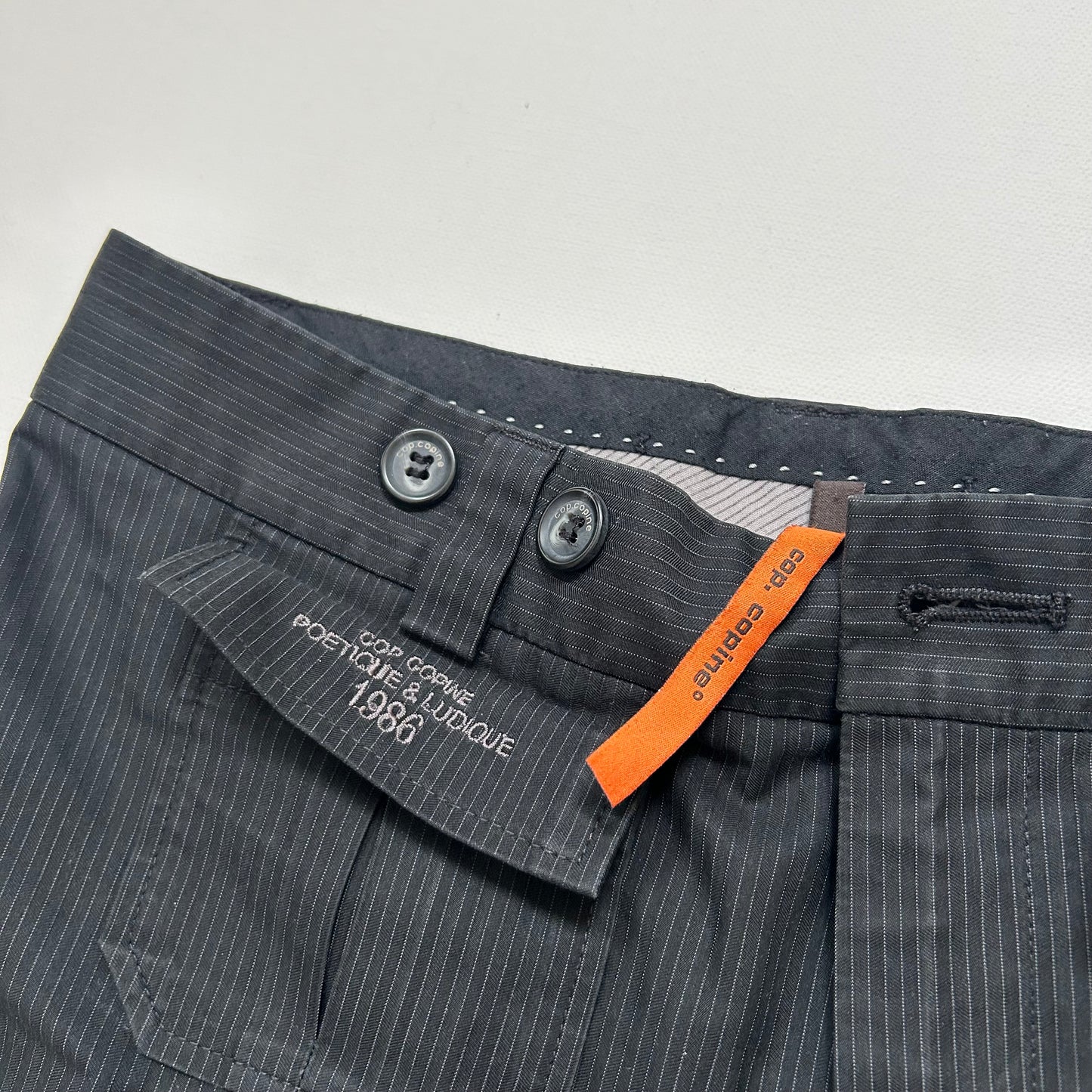 Cop Copine Pinstripe Grey Flared Trousers