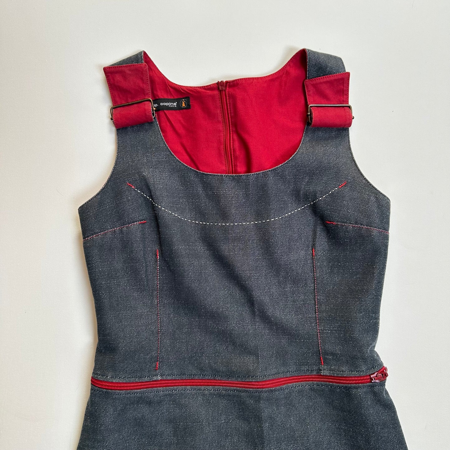 Vintage Preppy Grey Button Dress