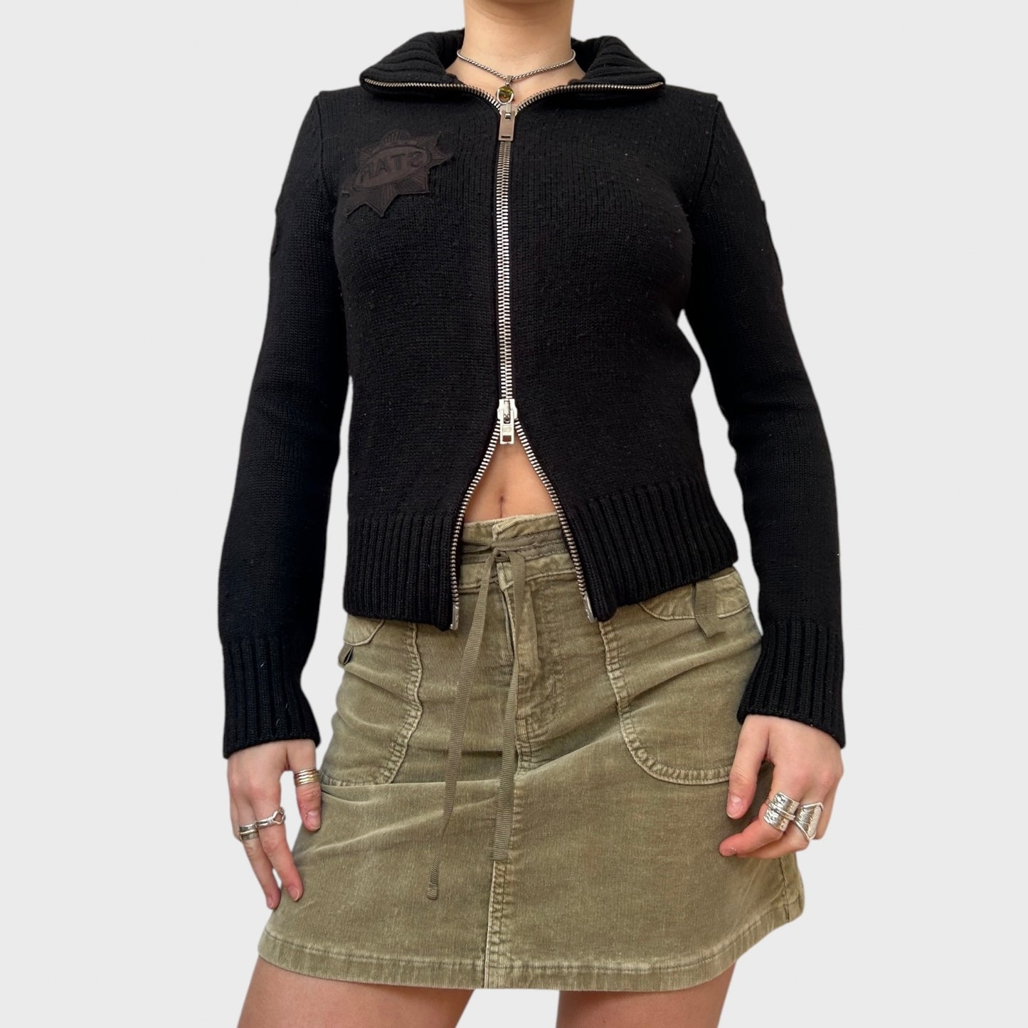 Moschino Double Zip Thick Knit Jumper