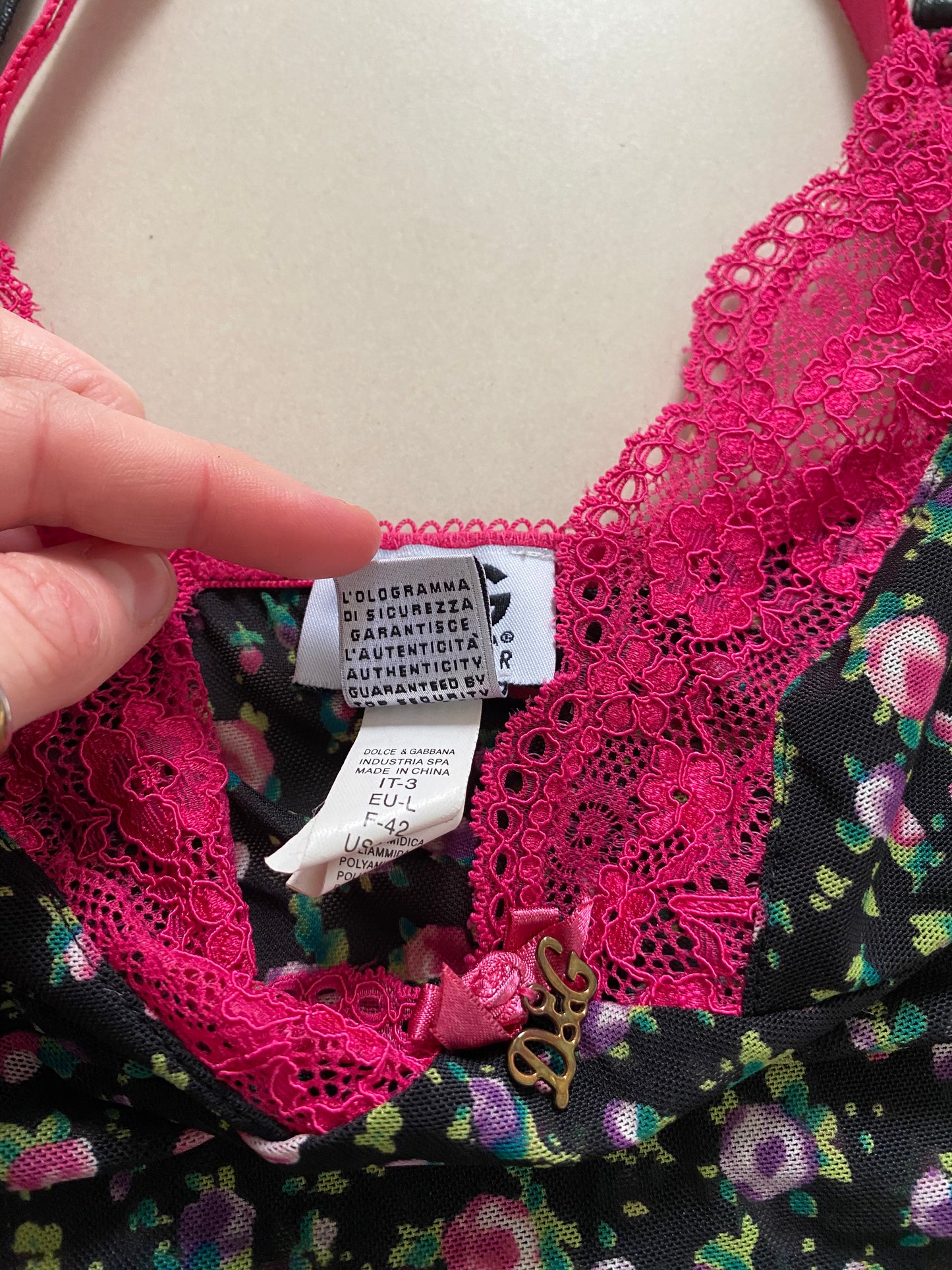D&G floral mesh lace cami top