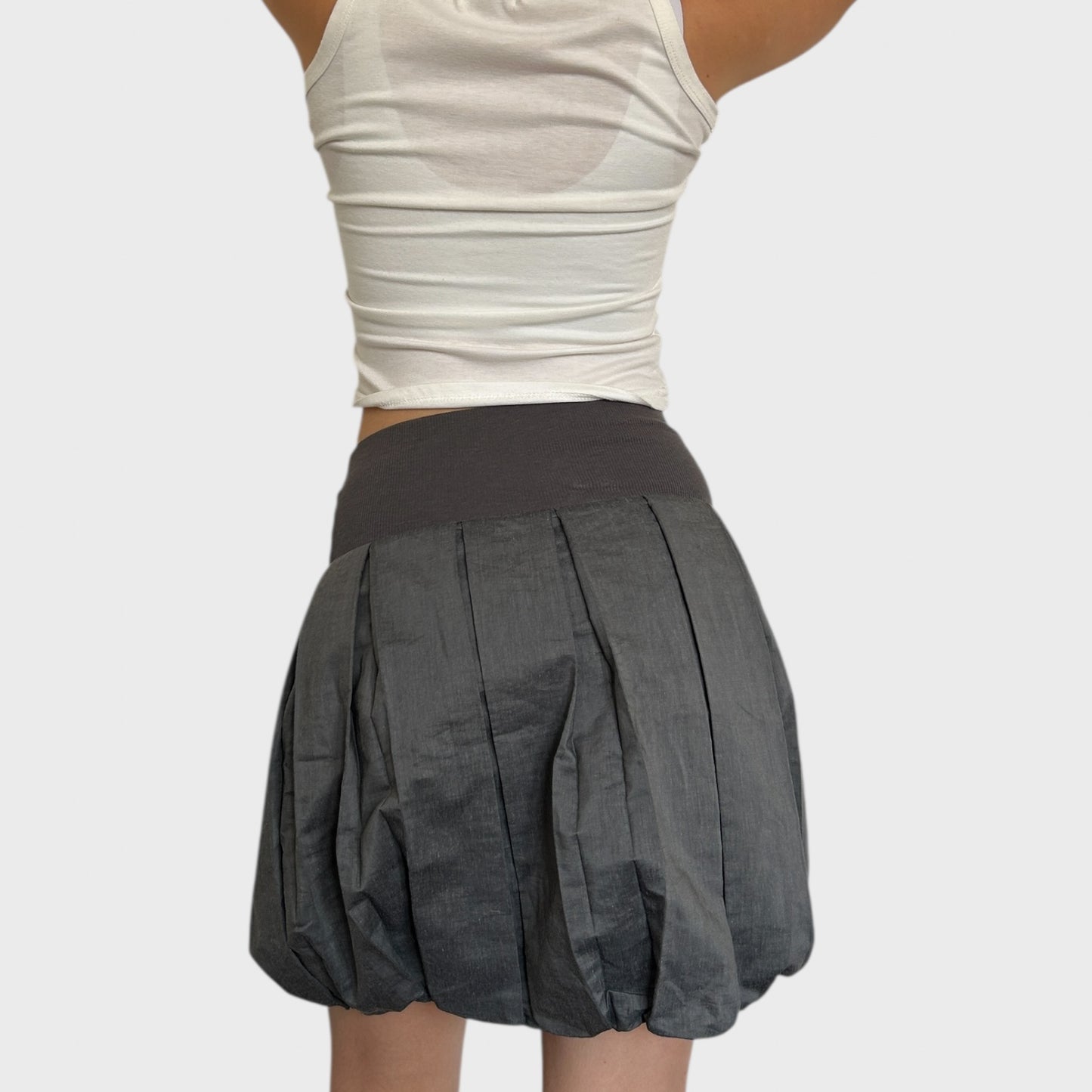 Cop Copine Grey Pleated Bubble Mini Skirt