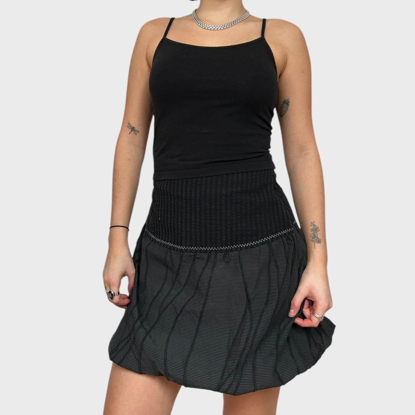 Grey Archival Bubble Mini Skirt