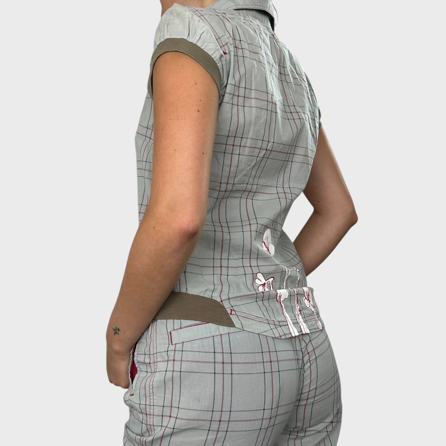 Cop Copine Check Zip Up Shirt - S