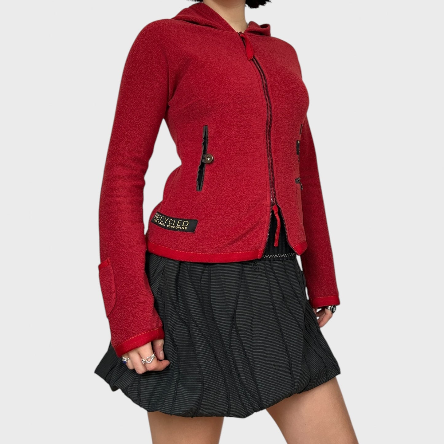 Vintage Red Cop Copine Double Zip Fleece