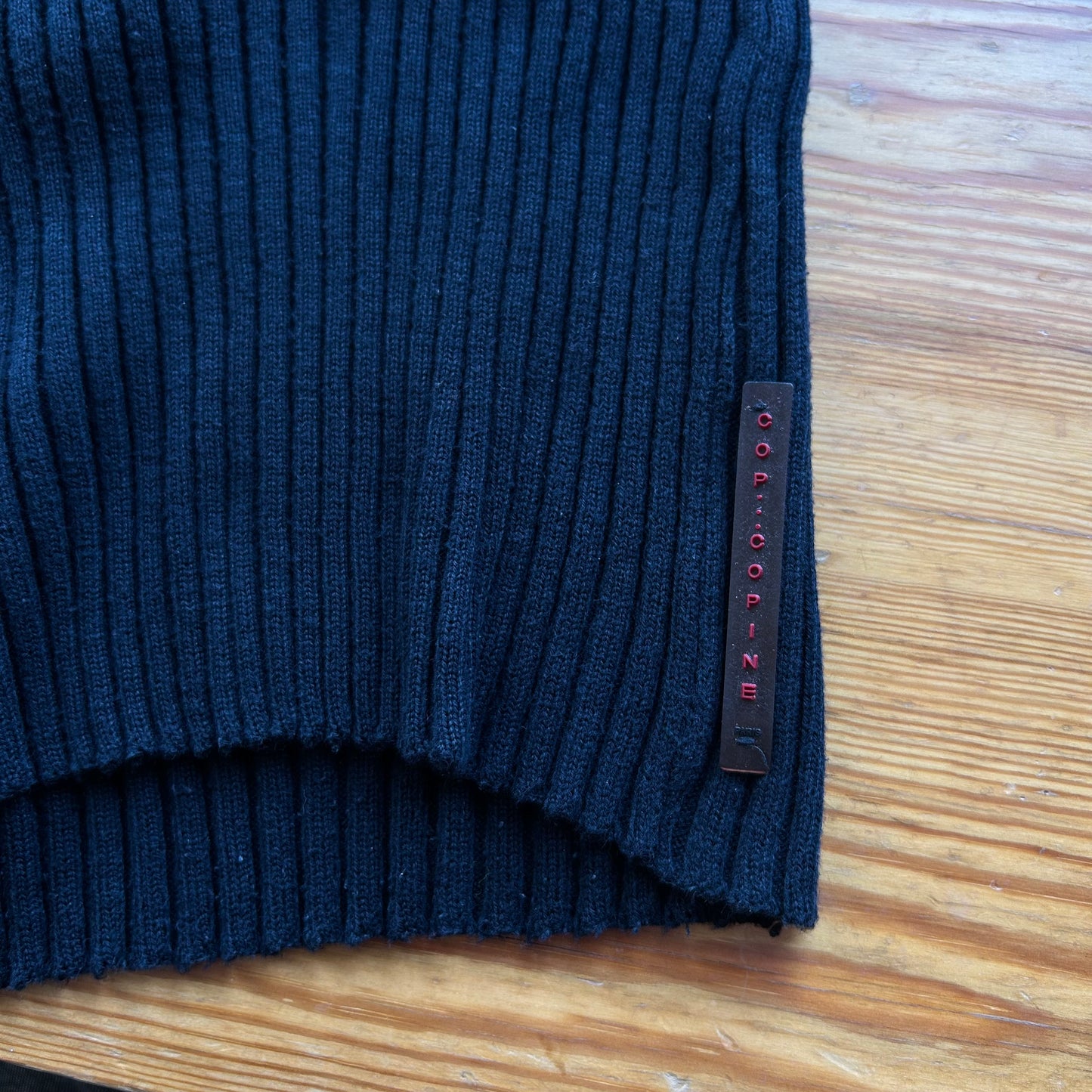 Cop Copine Bi-Material Knit Roll Neck Top - S