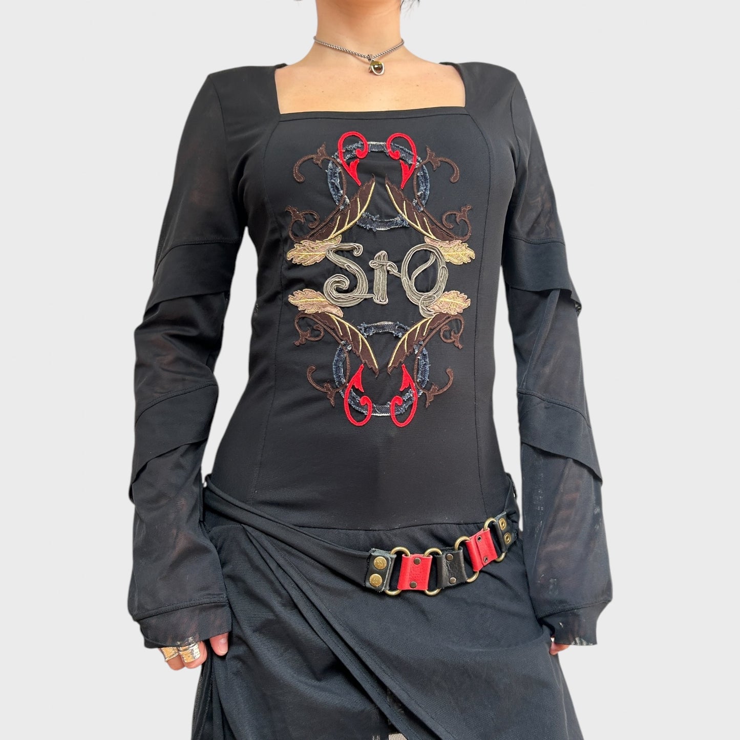 Save the Queen Vintage Asymmetric Mesh Dress
