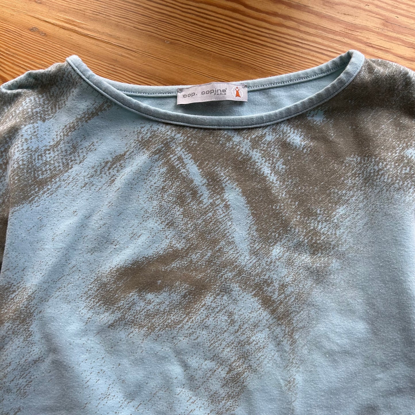 Cop Copine Baby Blue Face Print Graphic Tee - XS/S