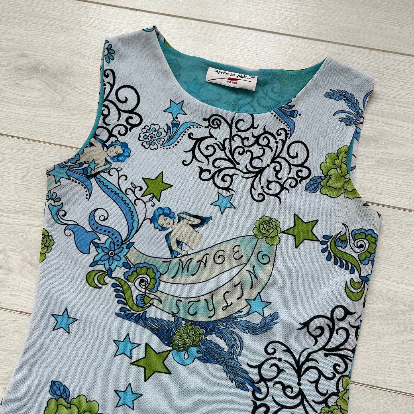 Vintage renaissance cherub mesh top