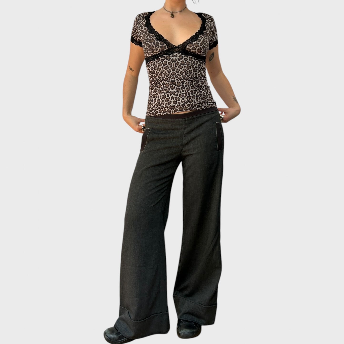Cop Copine Grey Wide Leg Trousers