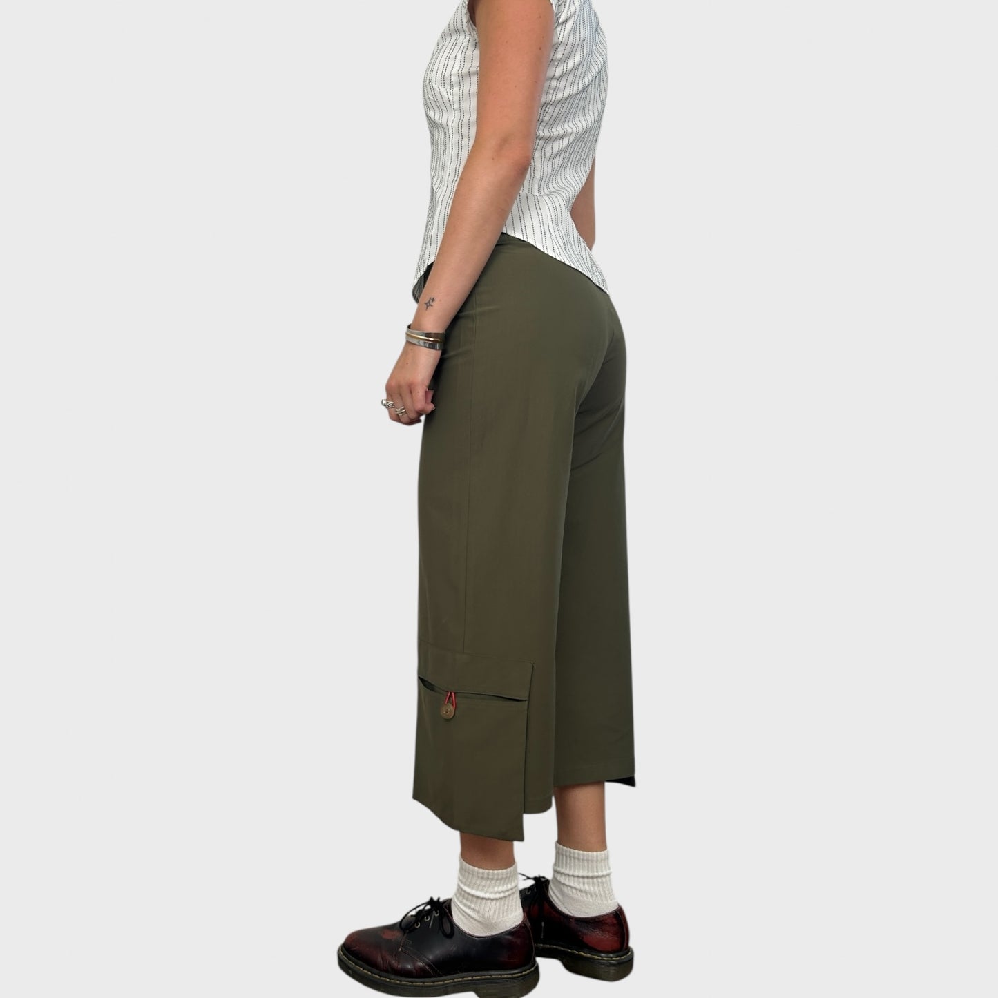 Cop Copine Khaki Stretchy Capris - S