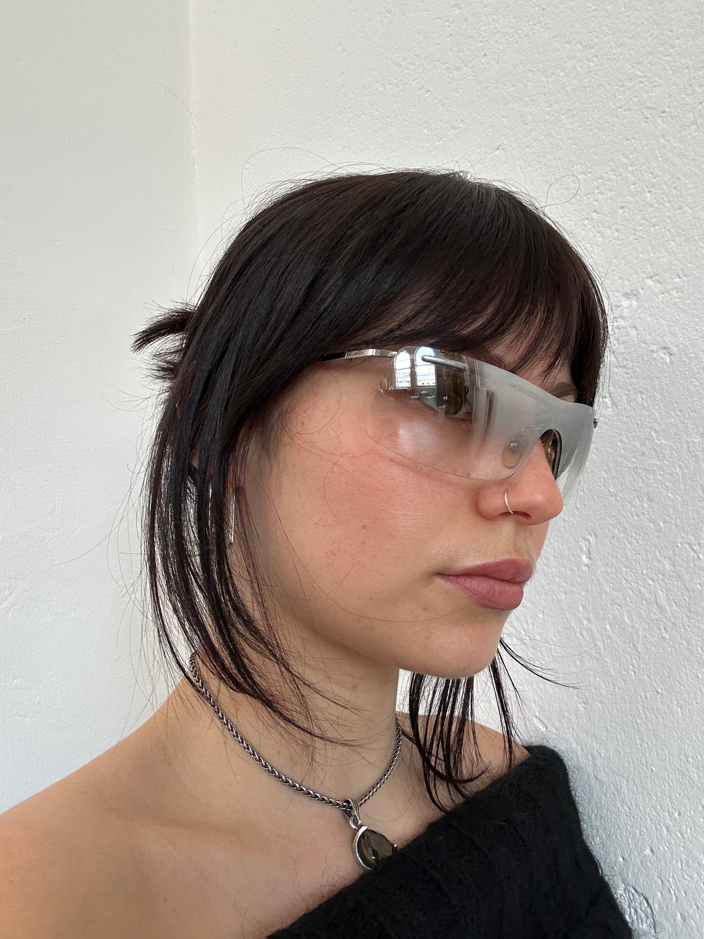 Dolce & Gabbana Clear Rimless Shield Sunglasses