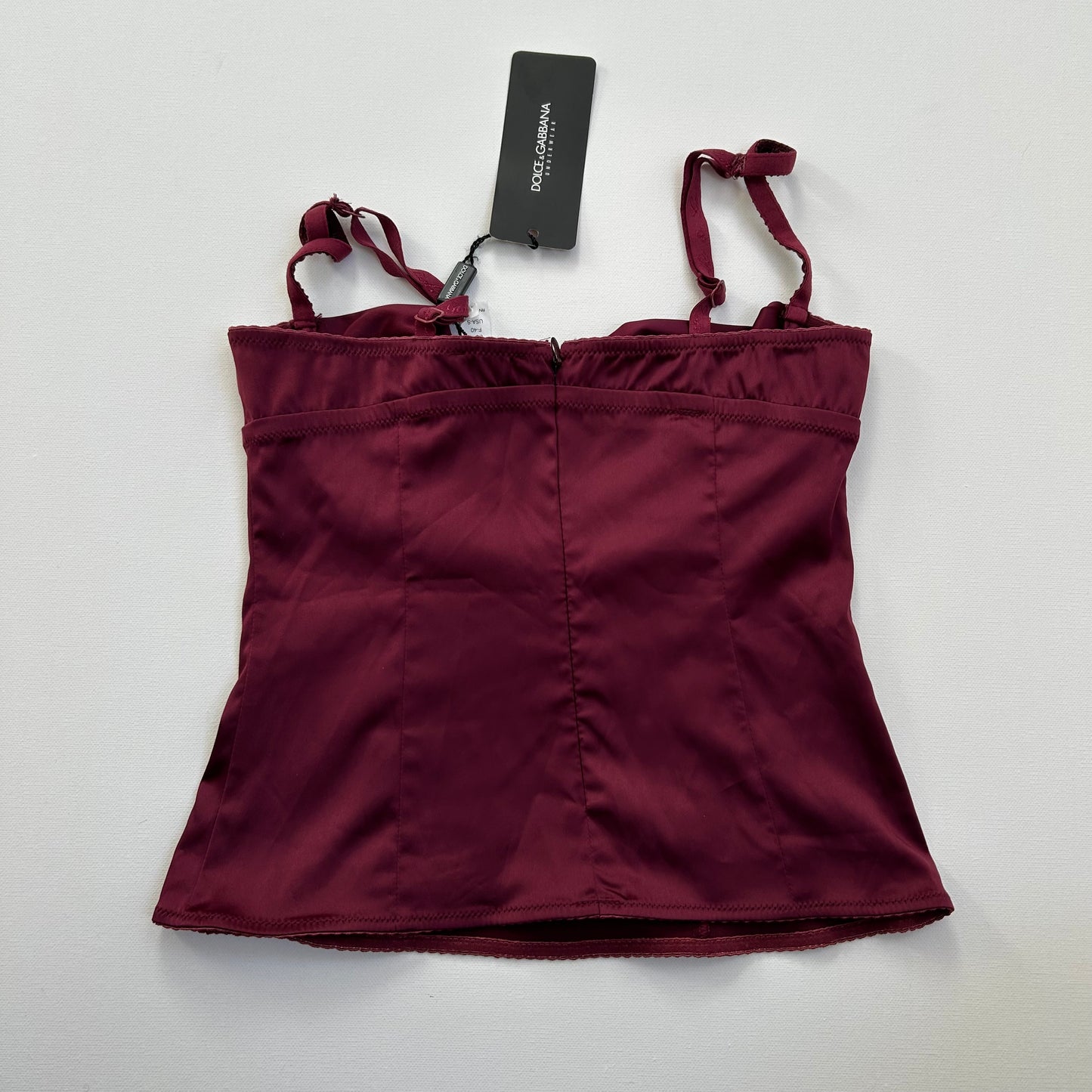 Dolce & Gabbana Burgundy Corset Top